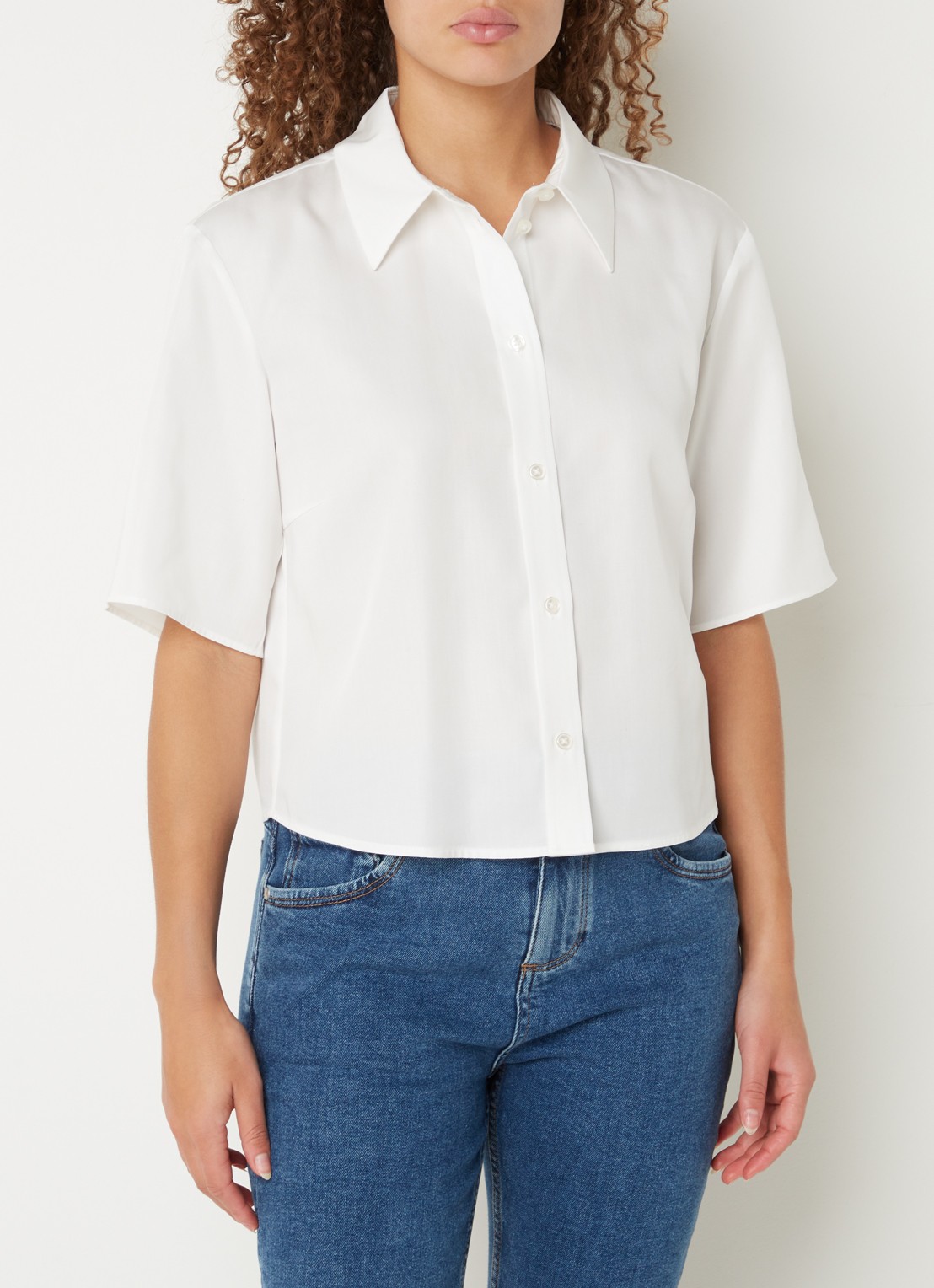 Marc O'Polo Denim Cropped blouse  - detail wit
