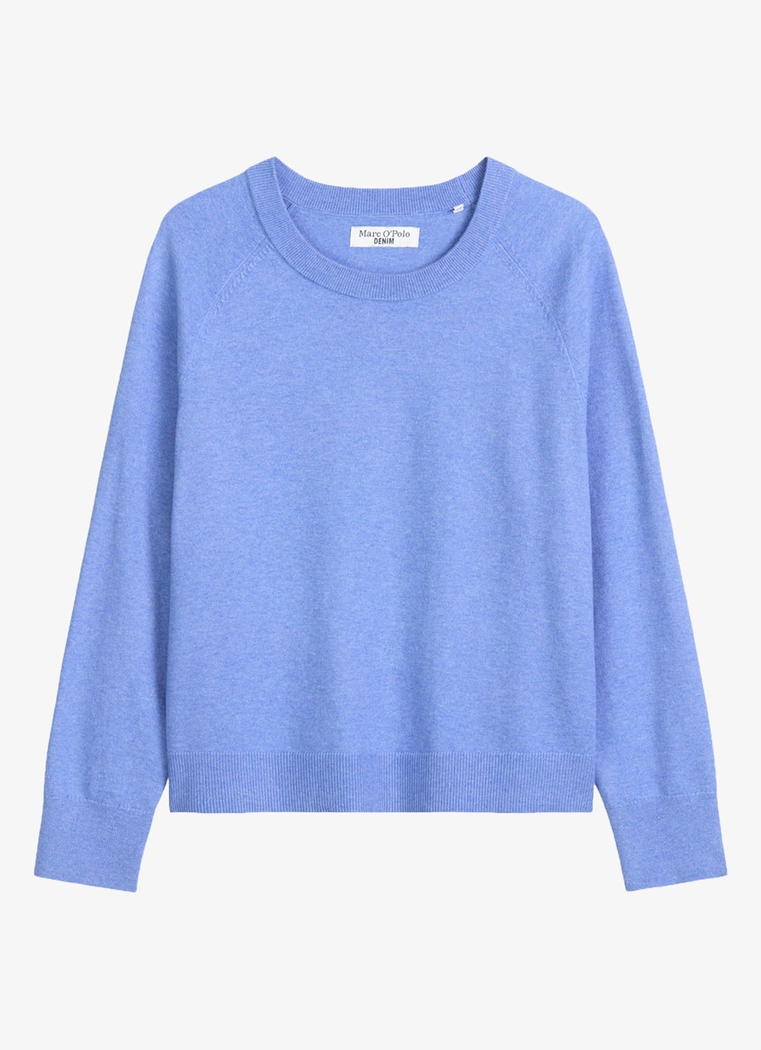 Marc O'Polo Denim Fijngebreide sweater met gemêleerd dessin  - voorkant staalblauw