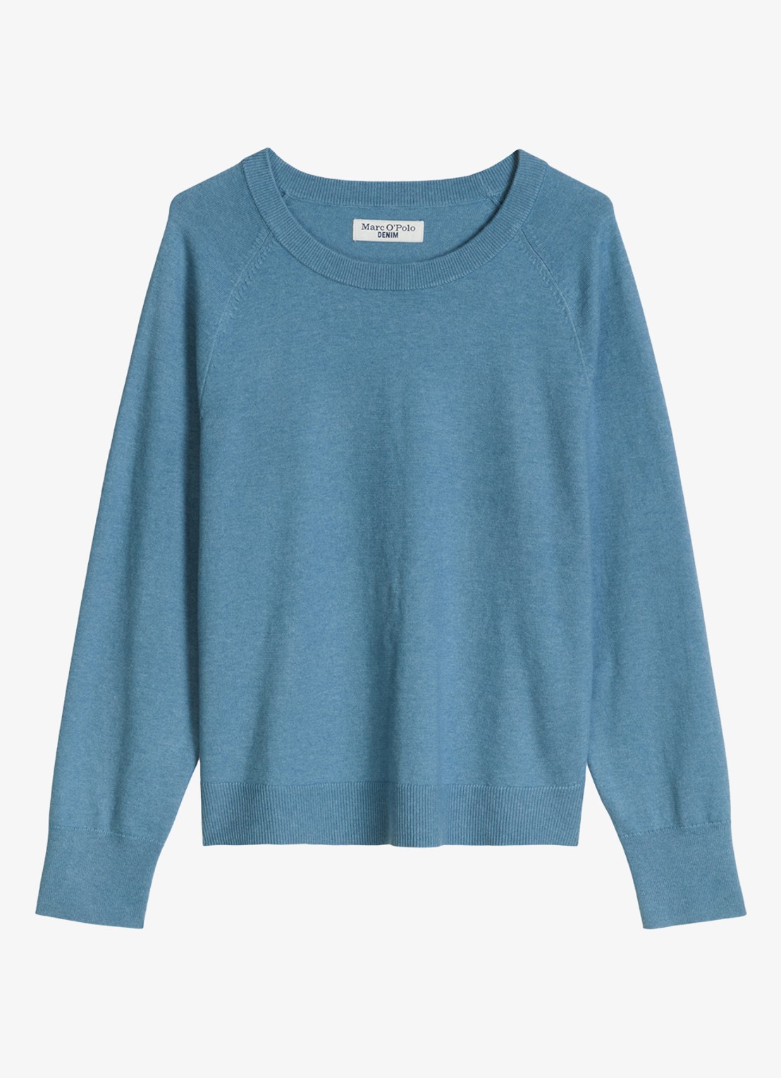 Marc O'Polo Denim Fijngebreide sweater met gemêleerd dessin  - voorkant blauw