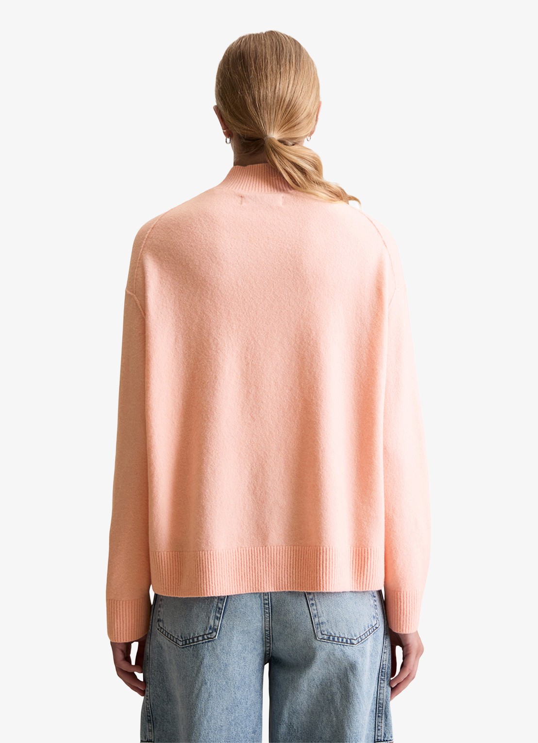 Marc O'Polo Denim Fijngebreide trui met opstaande kraag - achterkant 5 rose powder / roze