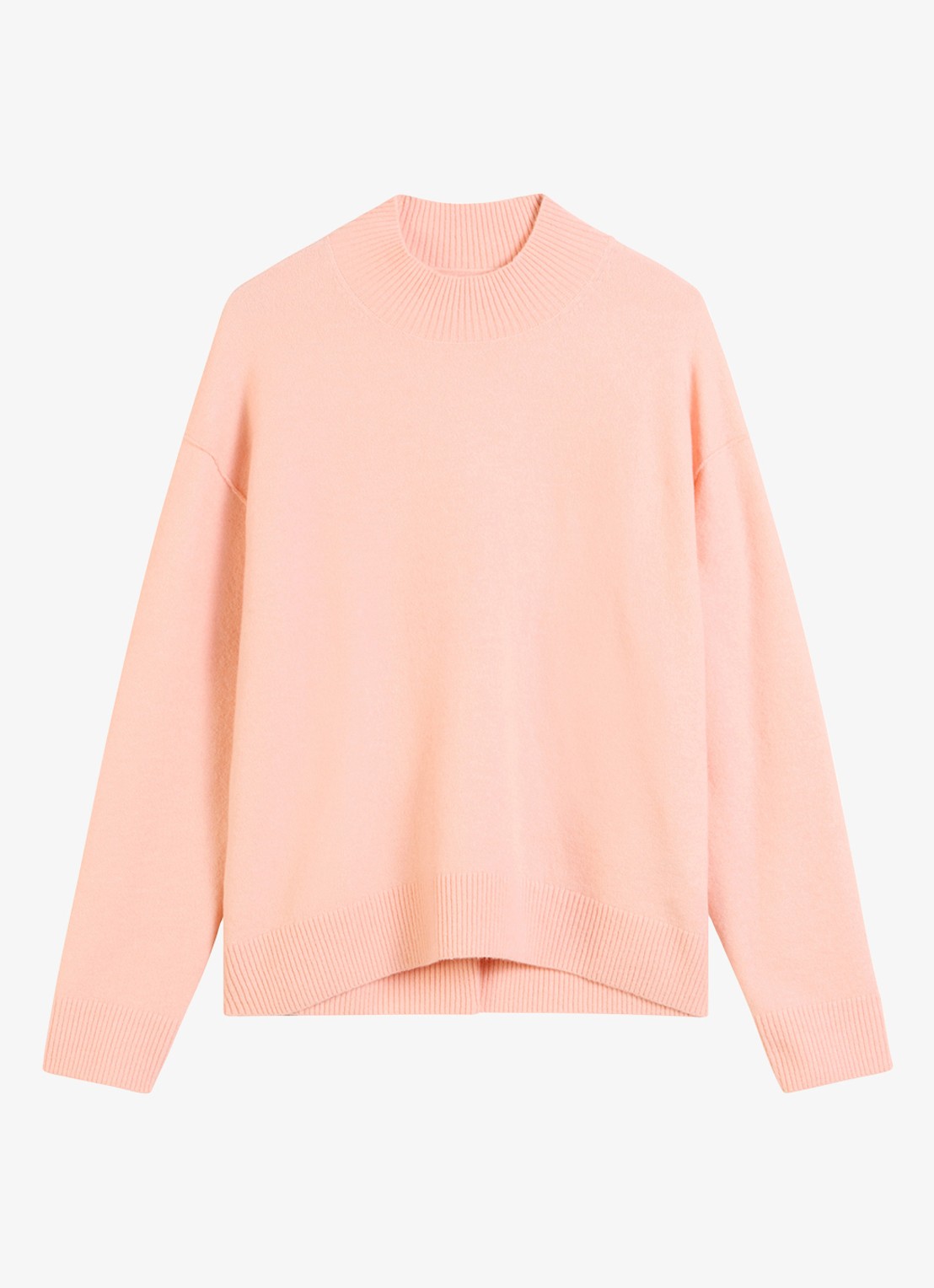 Marc O'Polo Denim Fijngebreide trui met opstaande kraag - voorkant rose powder / roze