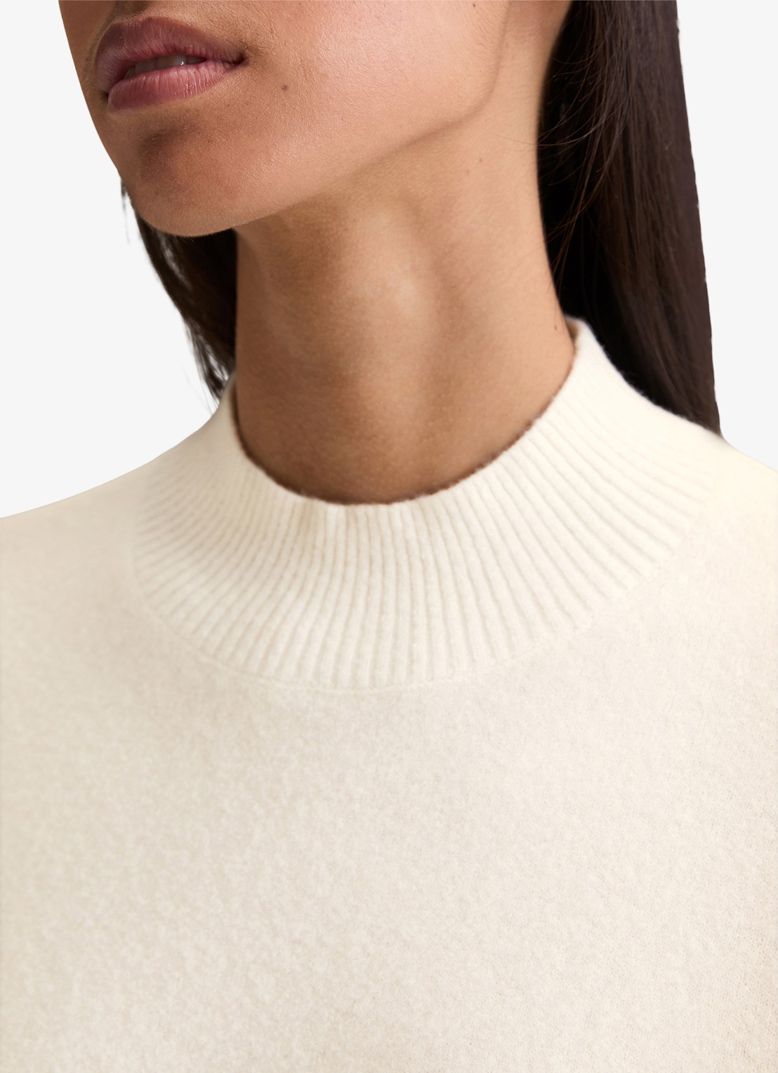 Marc O'Polo Denim Fijngebreide trui met opstaande kraag - detail 4 white blush / creme