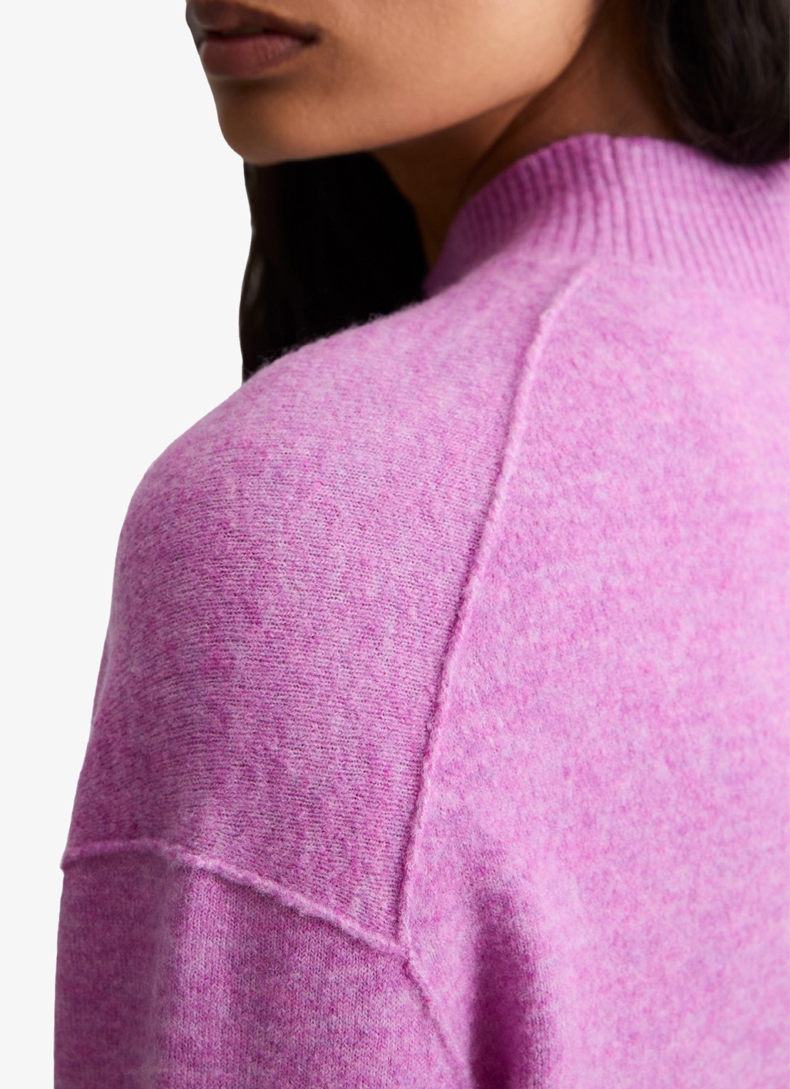 Marc O'Polo Denim Fijngebreide trui met opstaande kraag - detail 2 roze