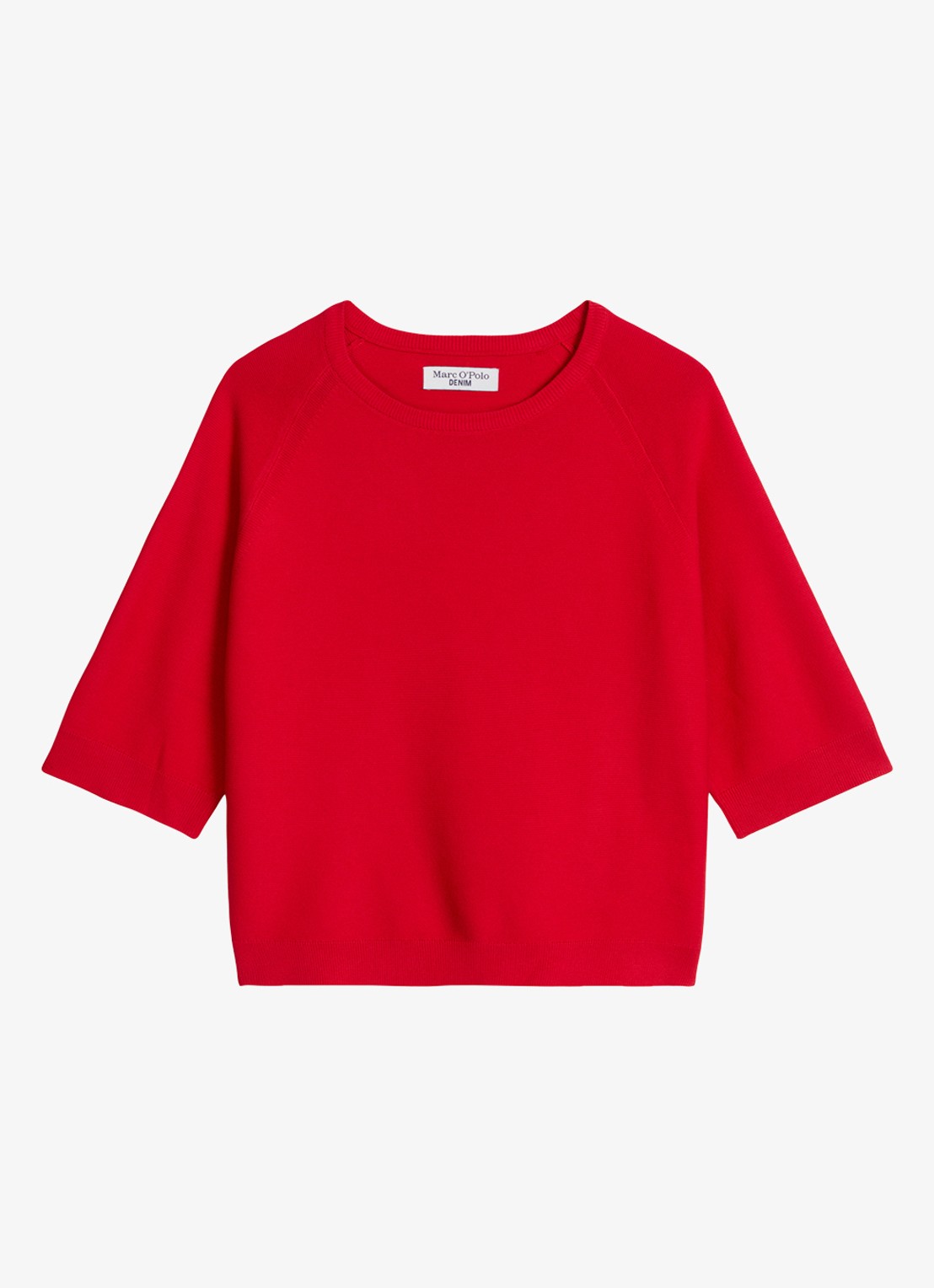 Marc O'Polo Denim Fijngebreide trui met ronde hals - voorkant 4 rood