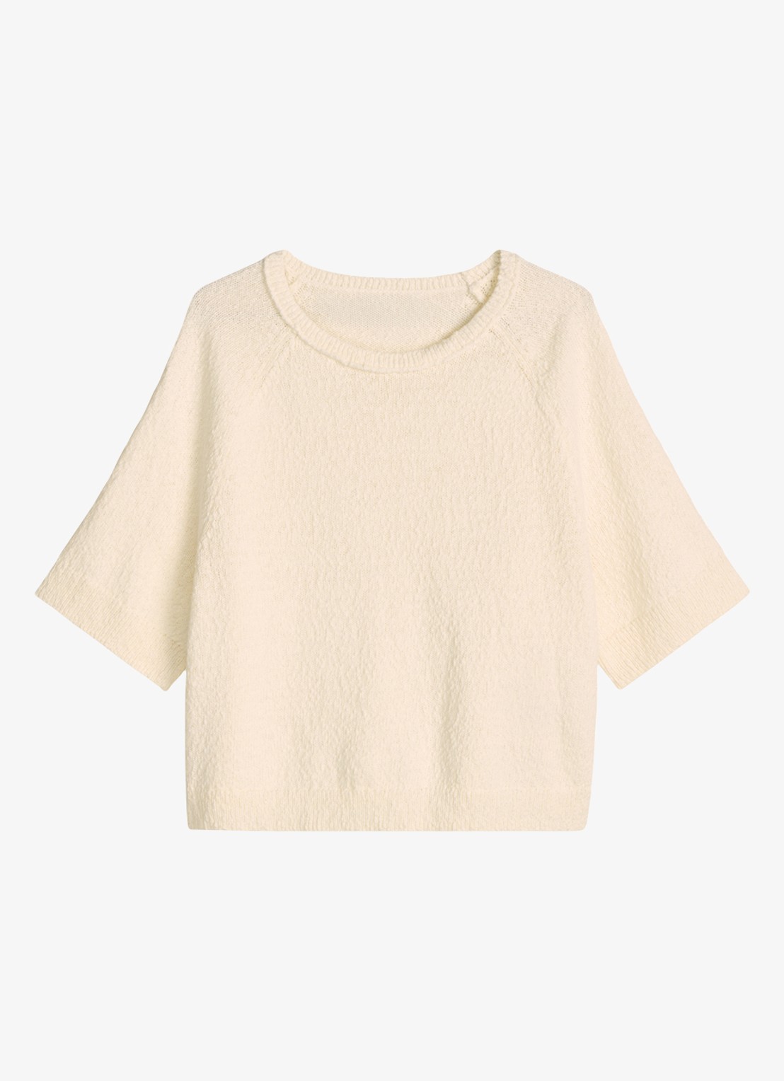Marc O'Polo Denim Fijngebreide trui met ronde hals - voorkant 4 creamy white/1173