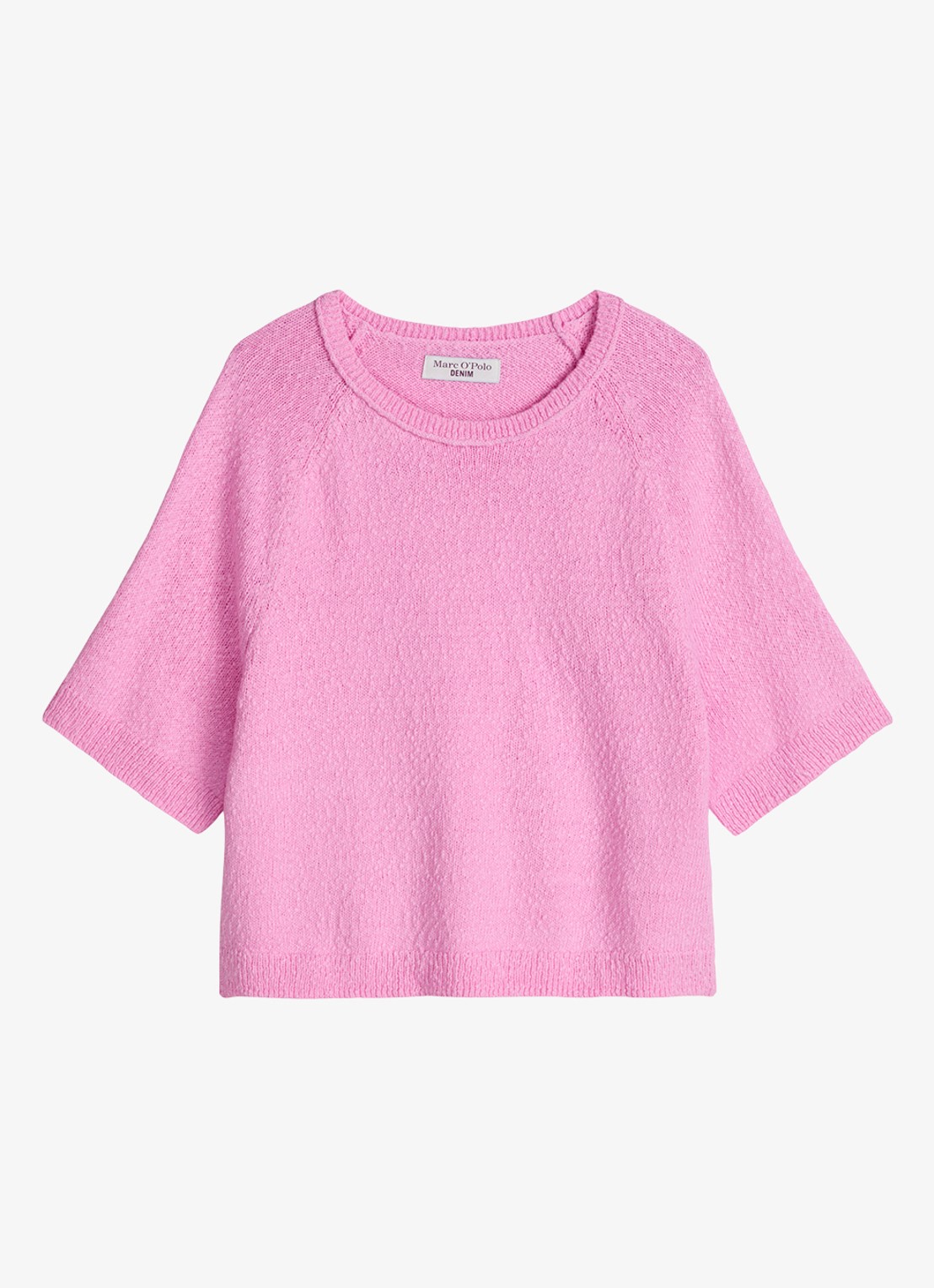 Marc O'Polo Denim Fijngebreide trui met ronde hals - voorkant 4 pale bubblegum/8205
