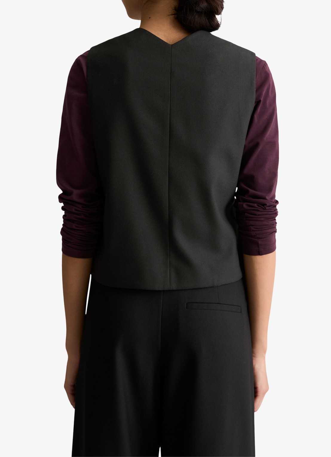 Marc O'Polo Denim Gilet met strikceintuur - achterkant zwart