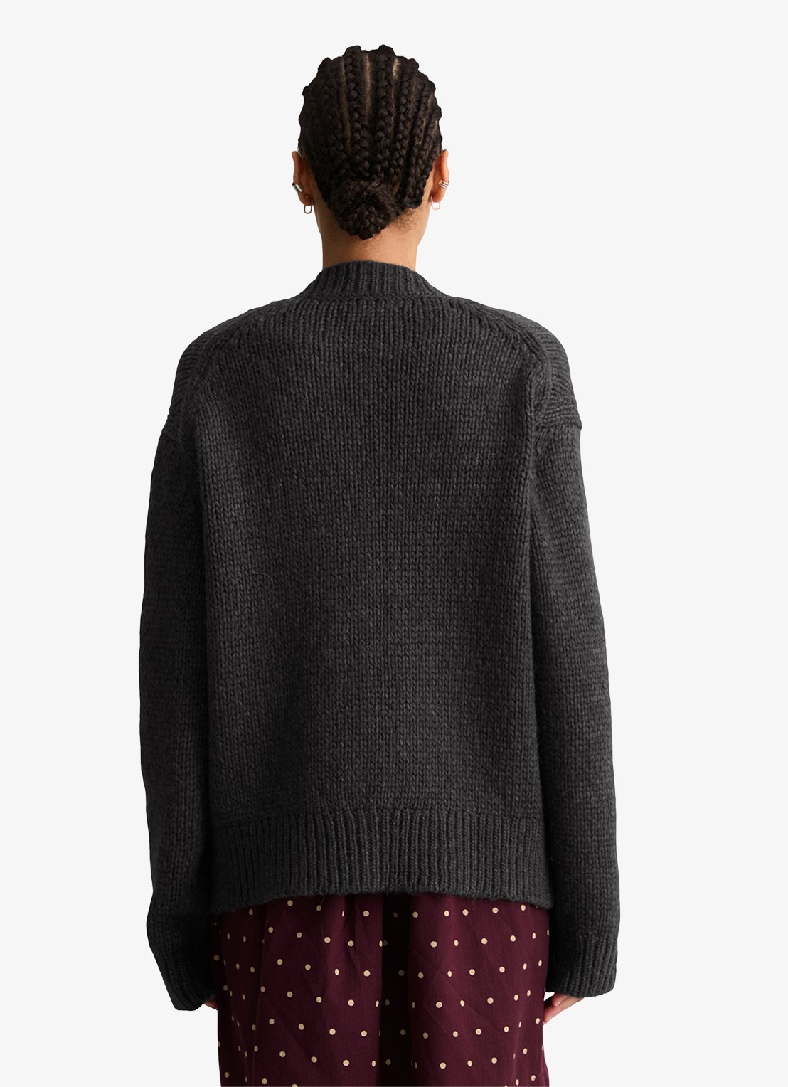 Marc O'Polo Denim Grofgebreid vest met ribstructuur - achterkant 5 donkergrijs