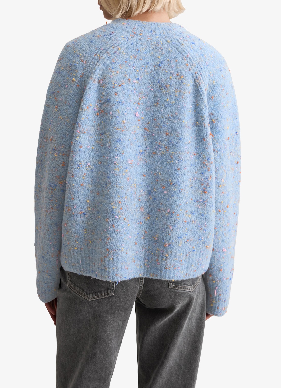 Marc O'Polo Denim Grofgebreid vest met textuur - achterkant lichtblauw