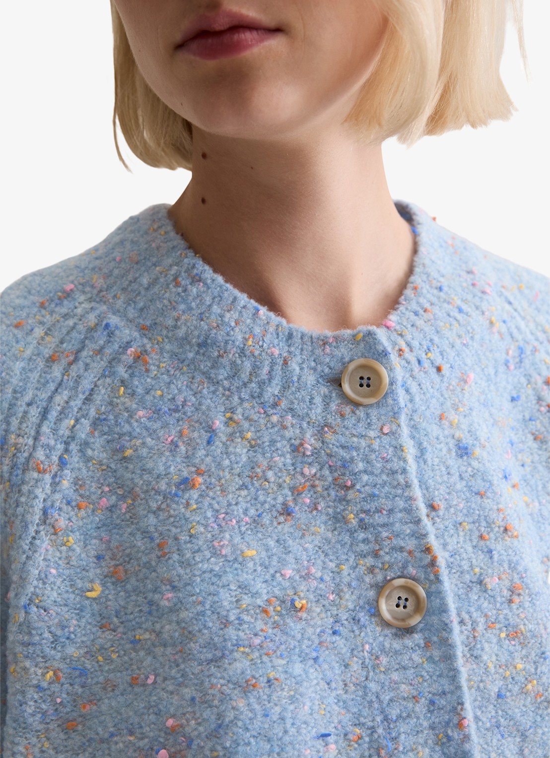 Marc O'Polo Denim Grofgebreid vest met textuur - detail 5 lichtblauw