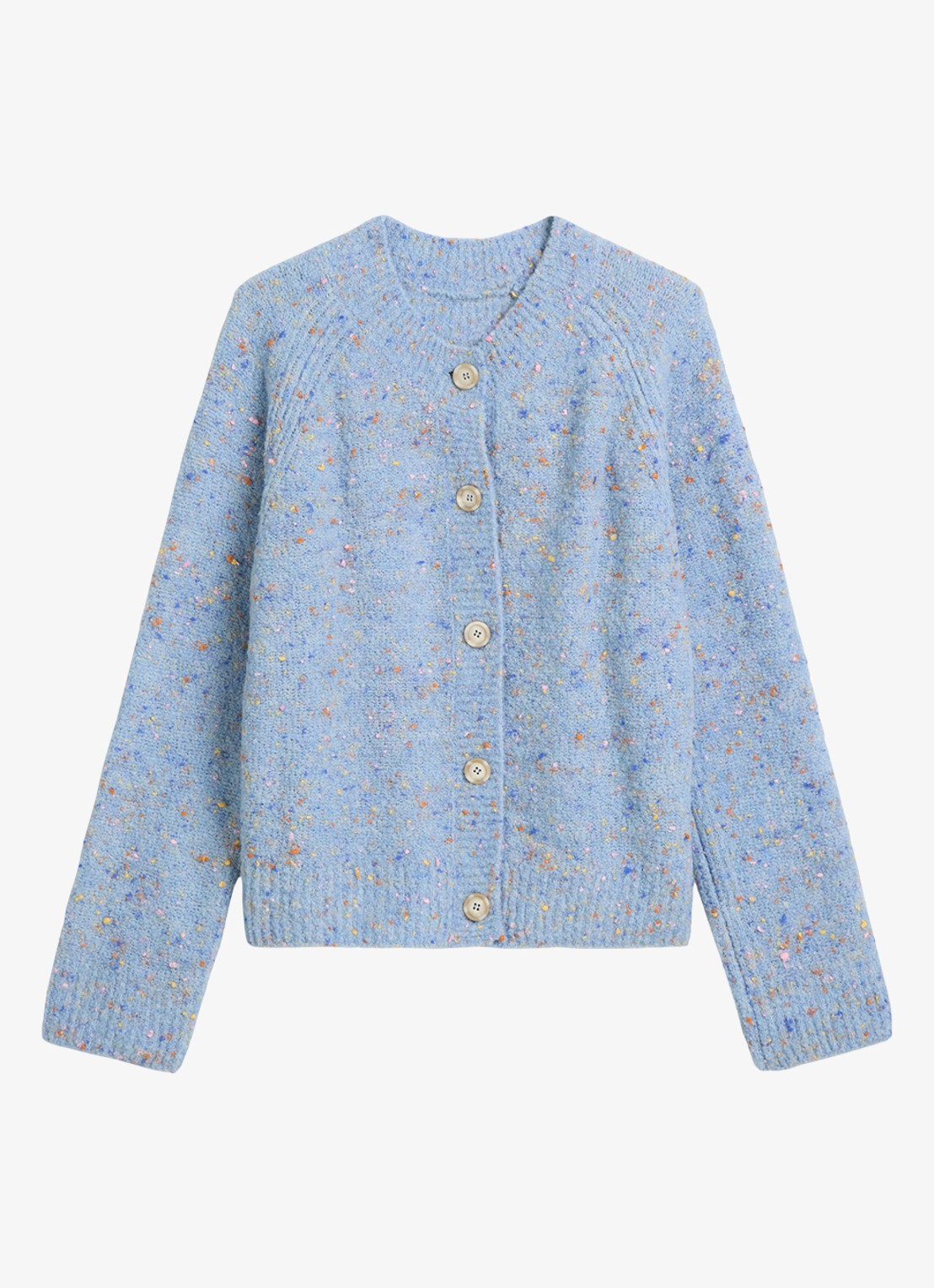 Marc O'Polo Denim Grofgebreid vest met textuur - voorkant 2 lichtblauw