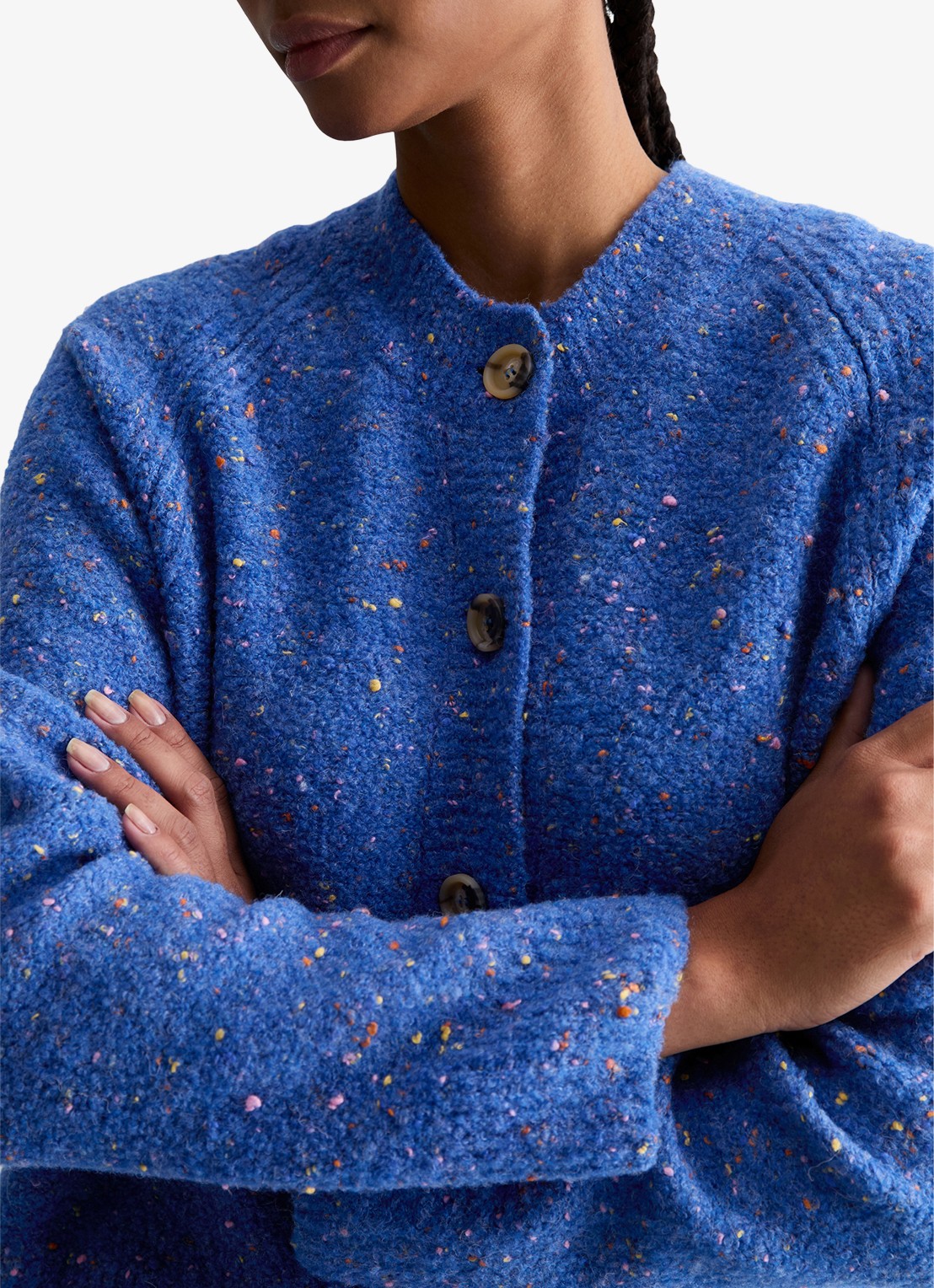 Marc O'Polo Denim Grofgebreid vest met textuur - detail 2 blauw