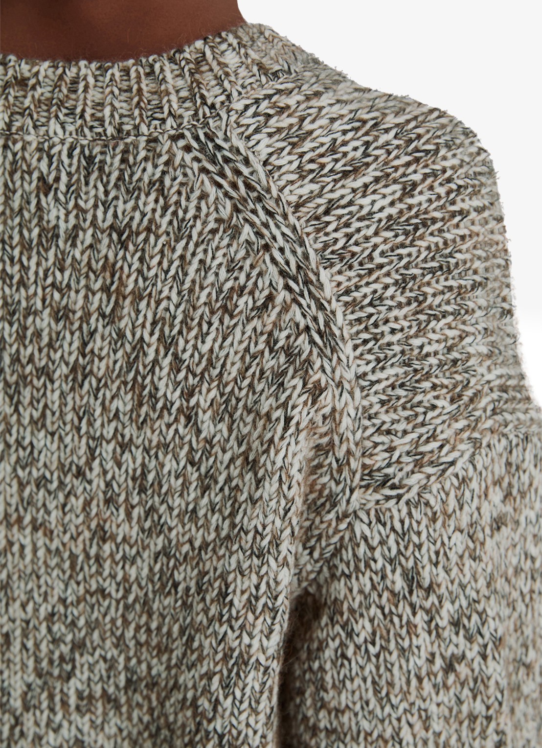 Marc O'Polo Denim Grofgebreide trui in wolblend  - detail 2 grijs