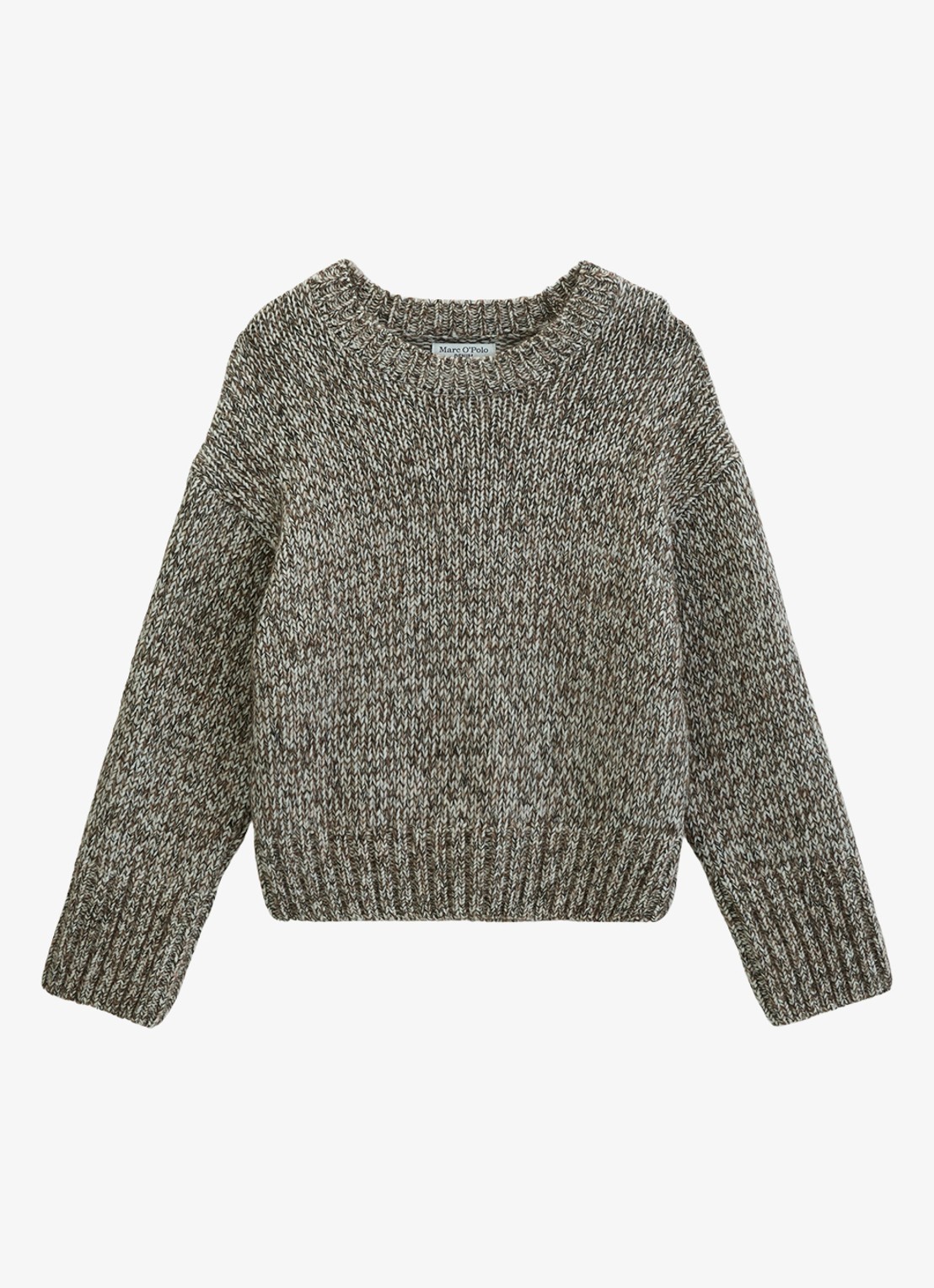 Marc O'Polo Denim Grofgebreide trui in wolblend  - voorkant 4 grijs