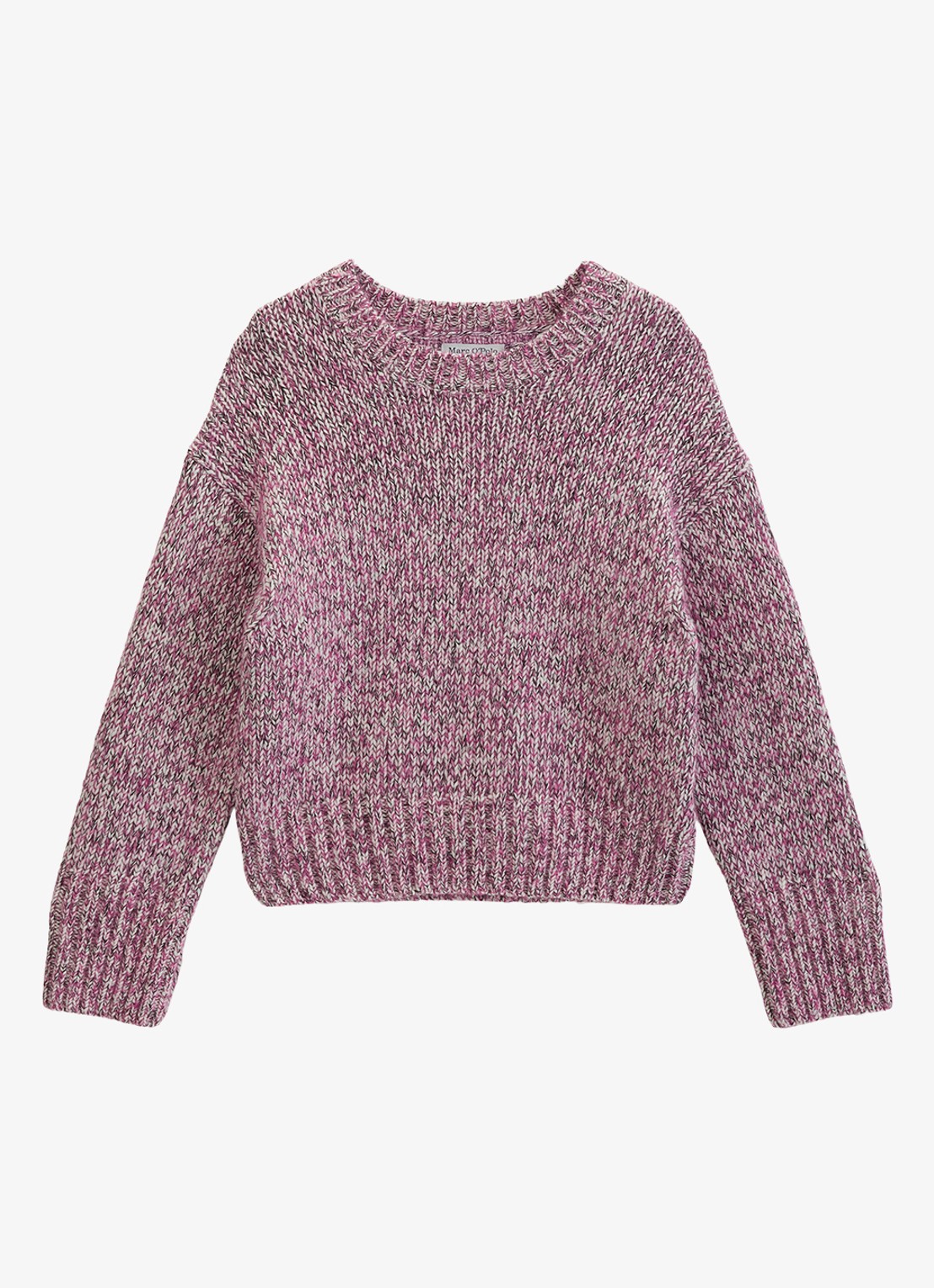 Marc O'Polo Denim Grofgebreide trui in wolblend  - voorkant 4 roze