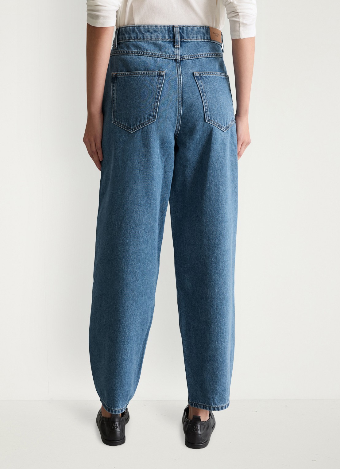 Marc O'Polo Denim High waist balloon fit jeans met steekzakken - achterkant 3 indigo