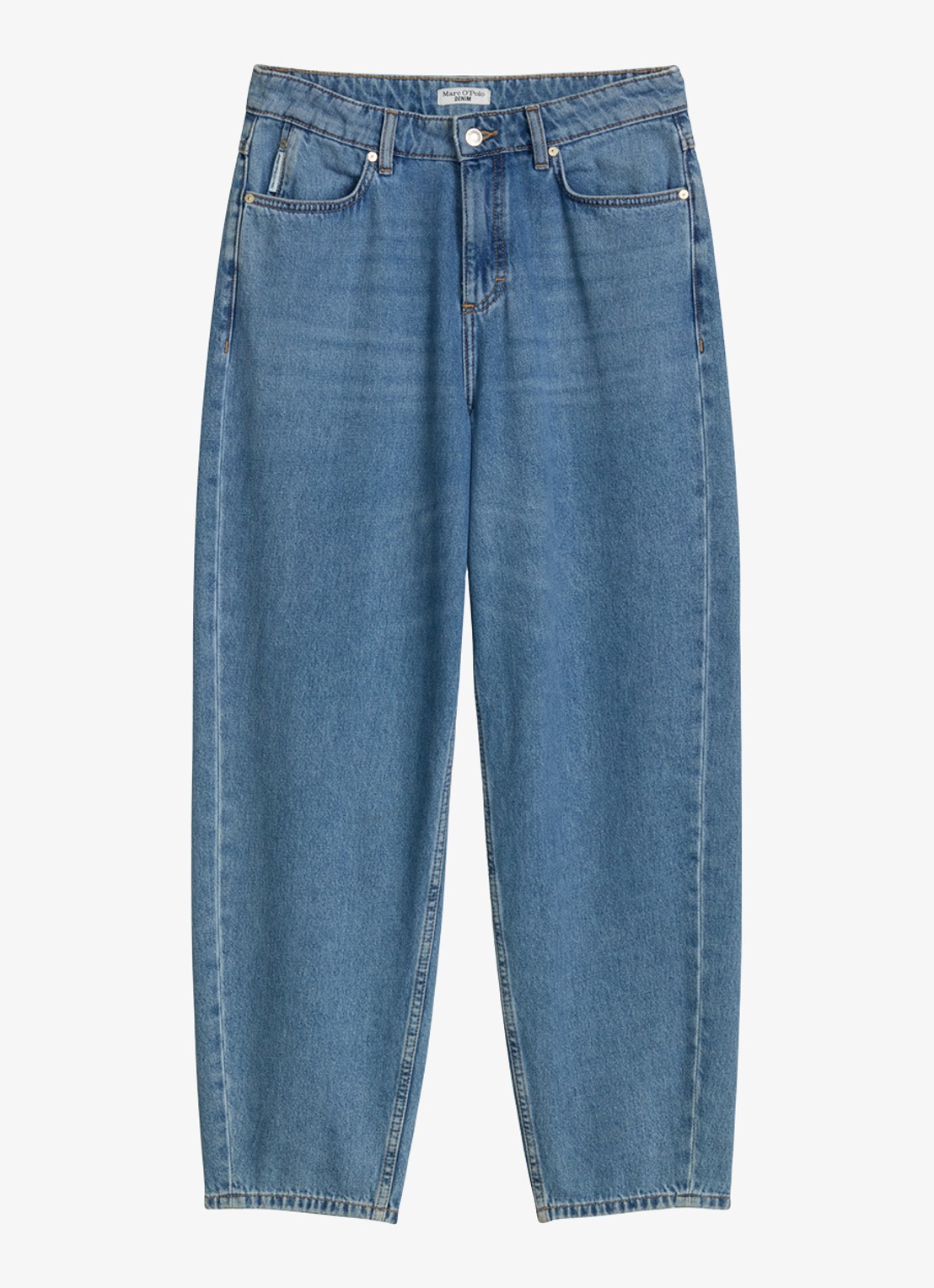 Marc O'Polo Denim High waist balloon fit jeans met steekzakken - voorkant indigo