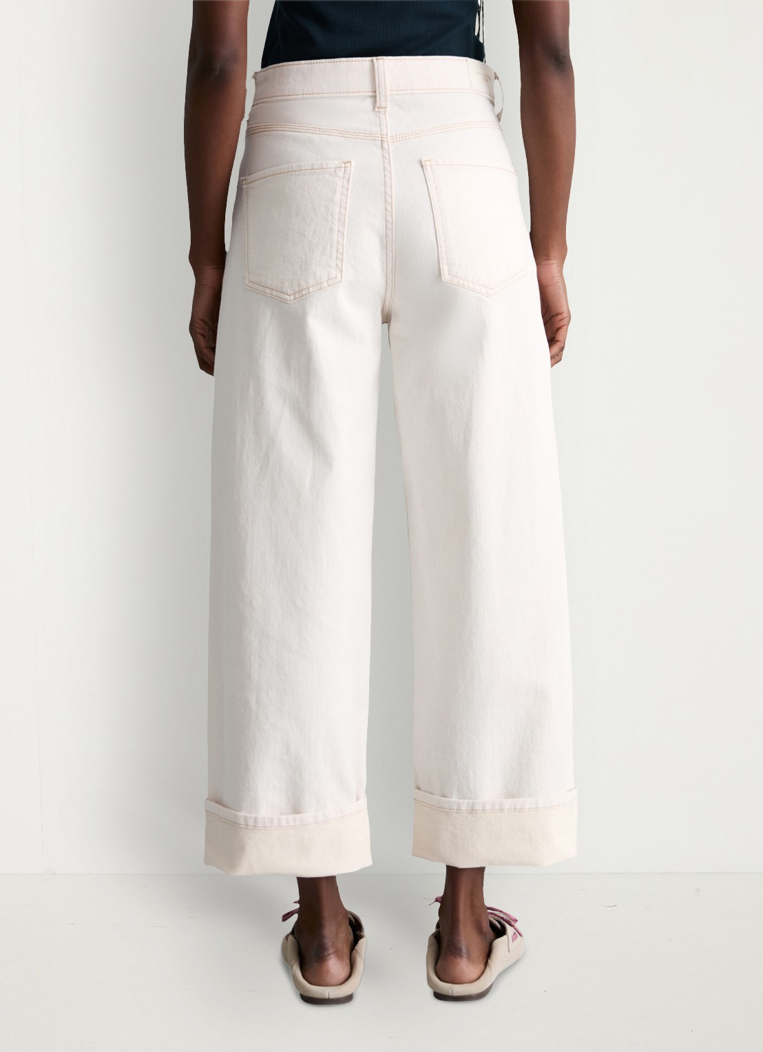 Marc O'Polo Denim High waist regular fit jeans met gekleurde wassing - achterkant 3 wit