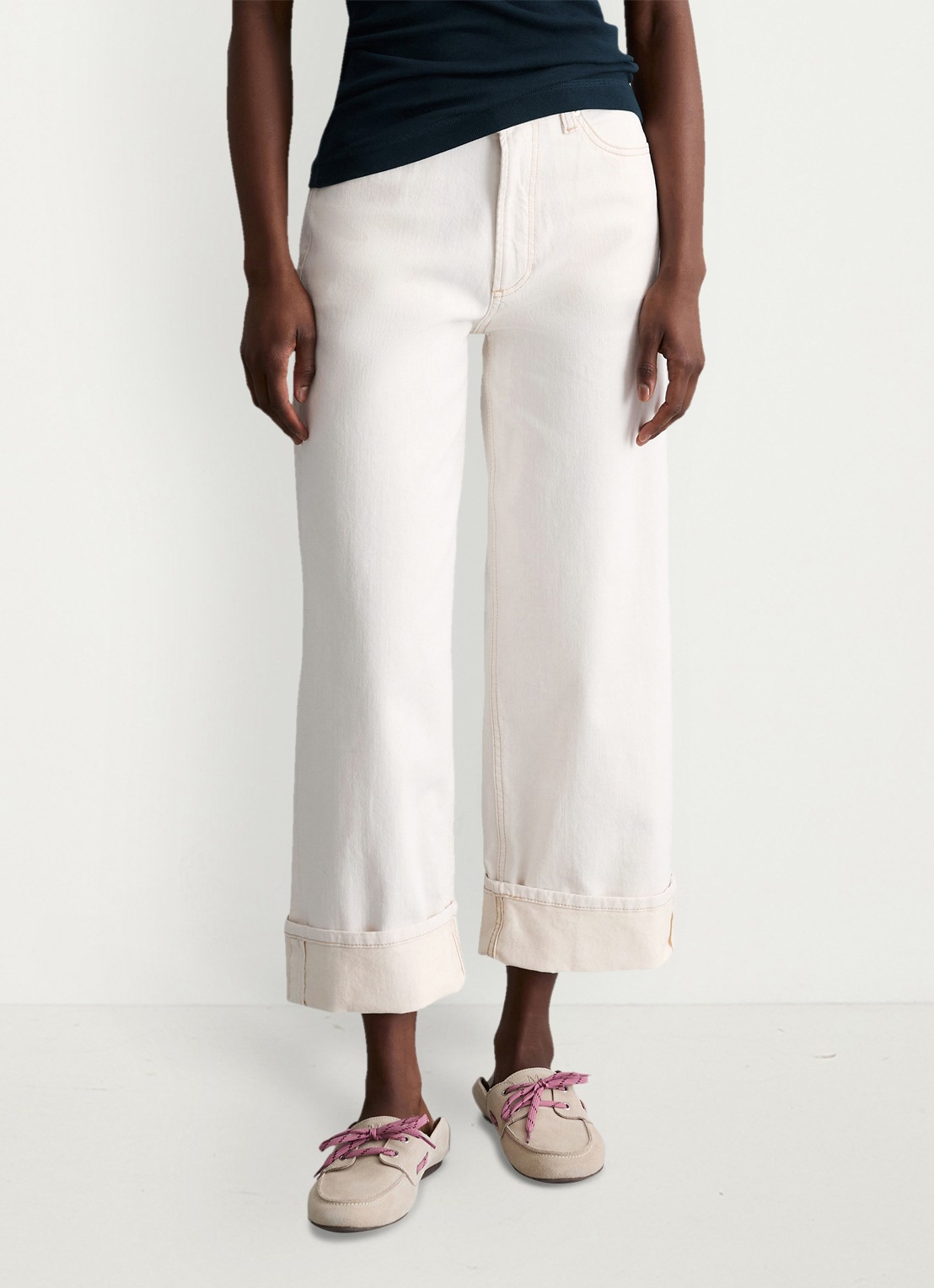 Marc O'Polo Denim High waist regular fit jeans met gekleurde wassing - detail wit