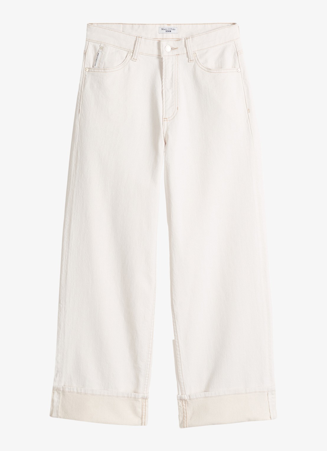 Marc O'Polo Denim High waist regular fit jeans met gekleurde wassing - voorkant 4 wit