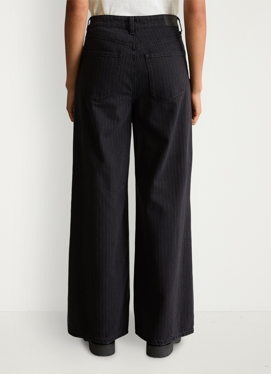 Marc O'Polo Denim High waist straight leg jeans met gekleurde wassing - achterkant donkergrijs