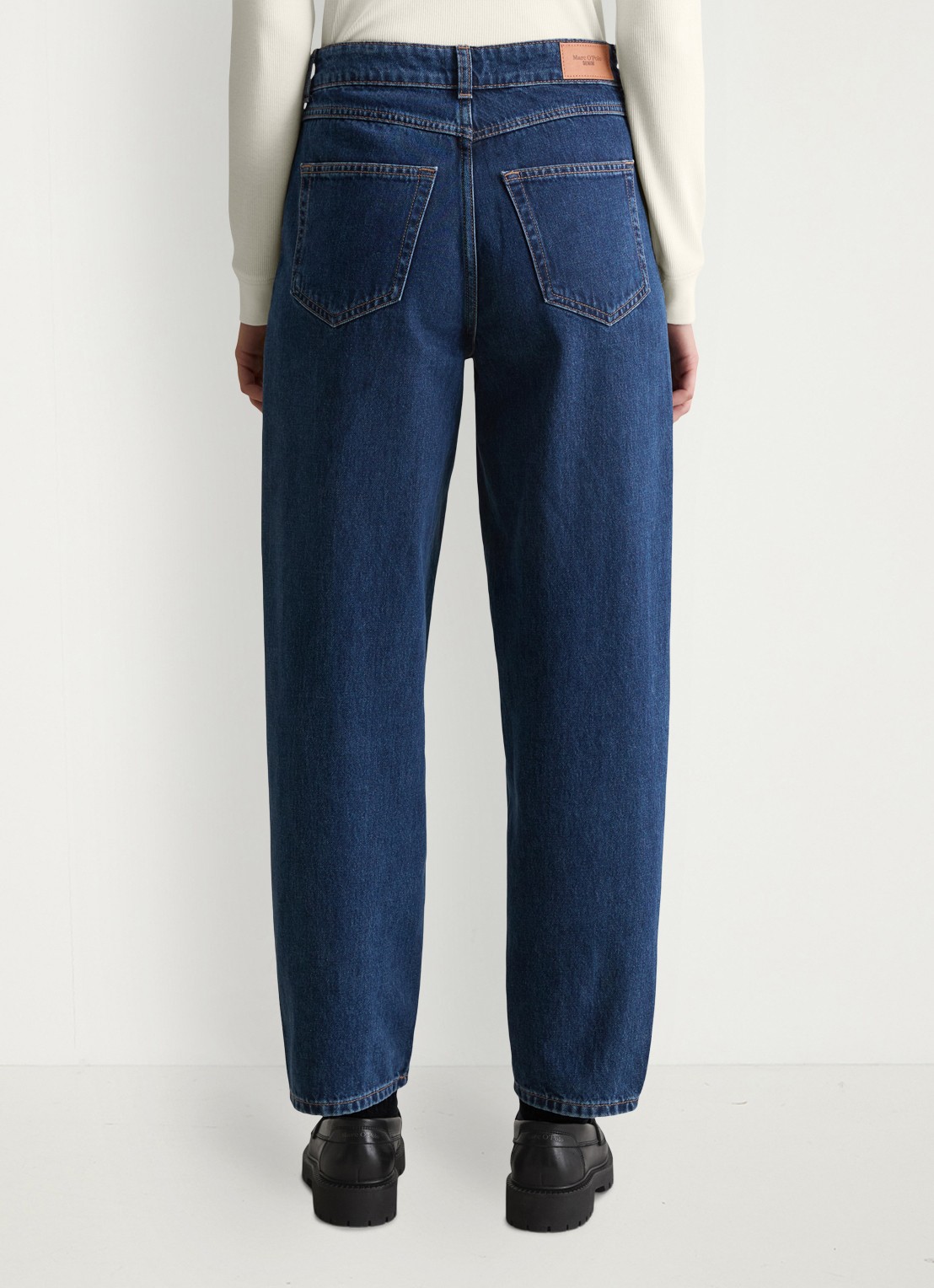Marc O'Polo Denim High waist tapered fit jeans van katoen - achterkant 5 denim