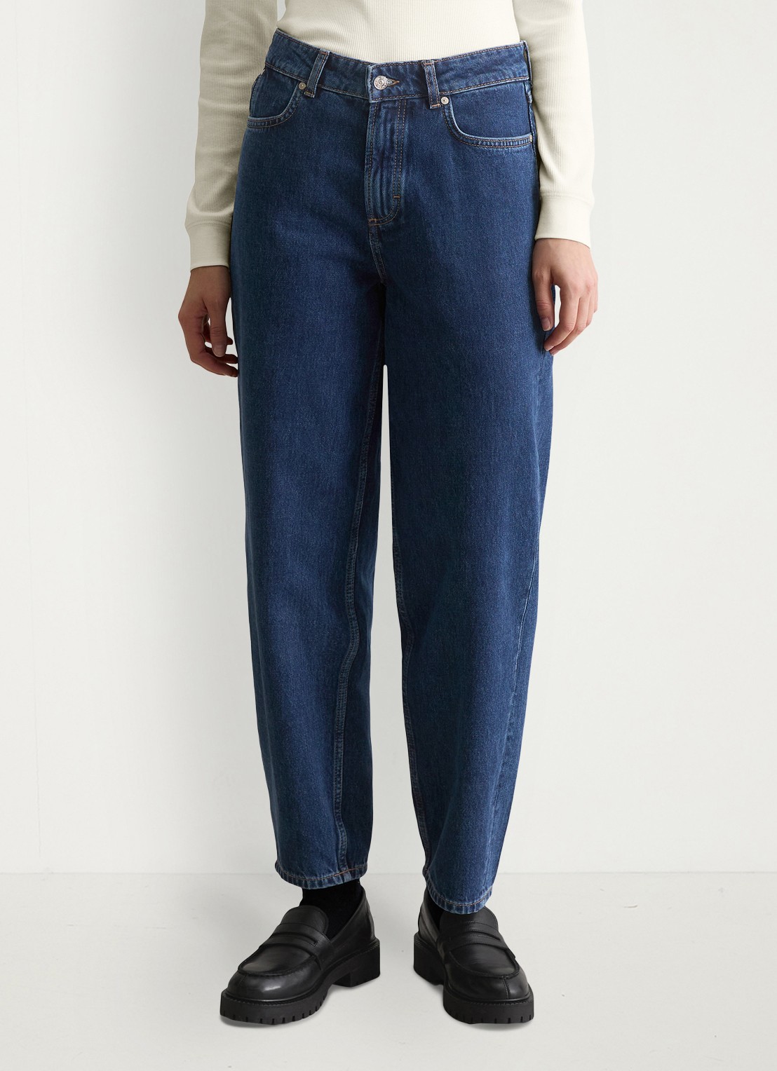 Marc O'Polo Denim High waist tapered fit jeans van katoen - detail 3 denim