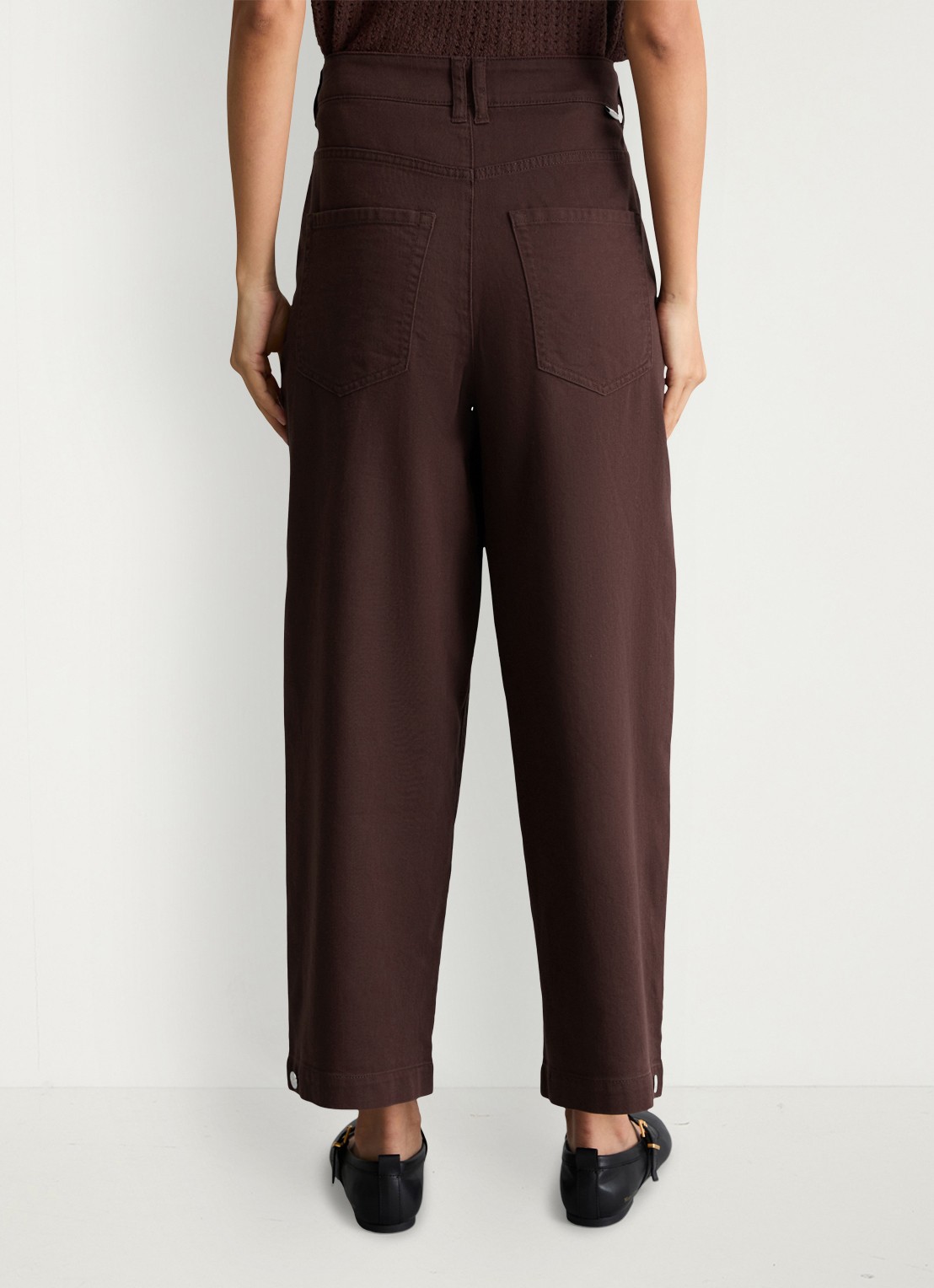 Marc O'Polo Denim High waist wide fit jeans met gekleurde wassing - achterkant aubergine
