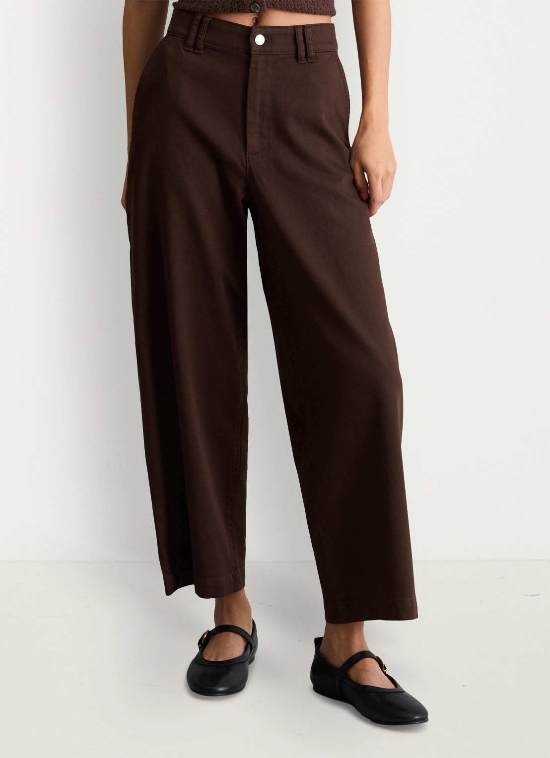 Marc O'Polo Denim High waist wide fit jeans met gekleurde wassing - detail 2 aubergine