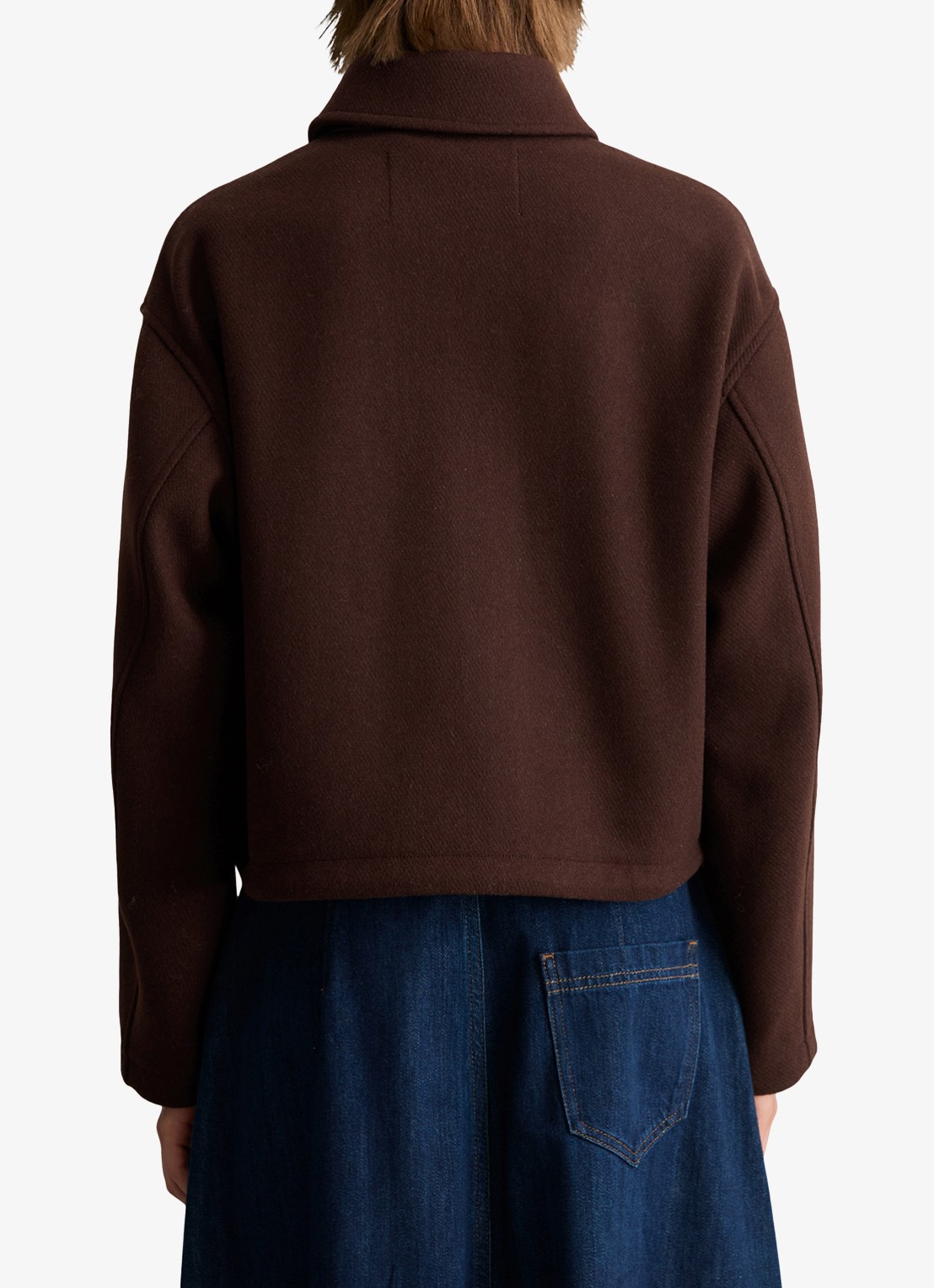 Marc O'Polo Denim Jack met klepzakken - achterkant 5 donkerbruin
