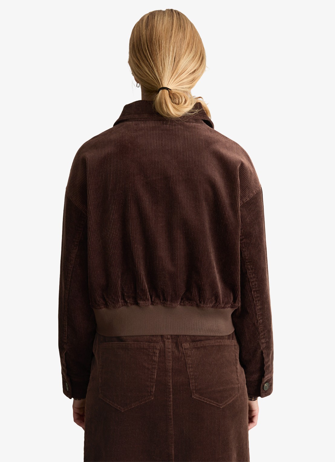 Marc O'Polo Denim Jas van corduroy  - achterkant 3 bruin