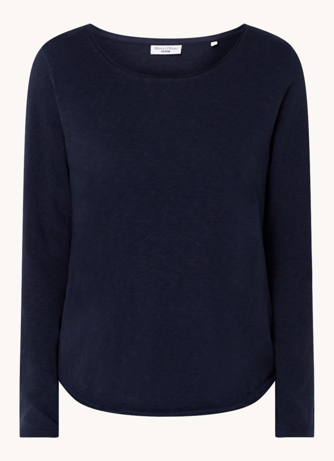 Marc O'Polo Denim Longsleeve met boothals - voorkant 2 blauw