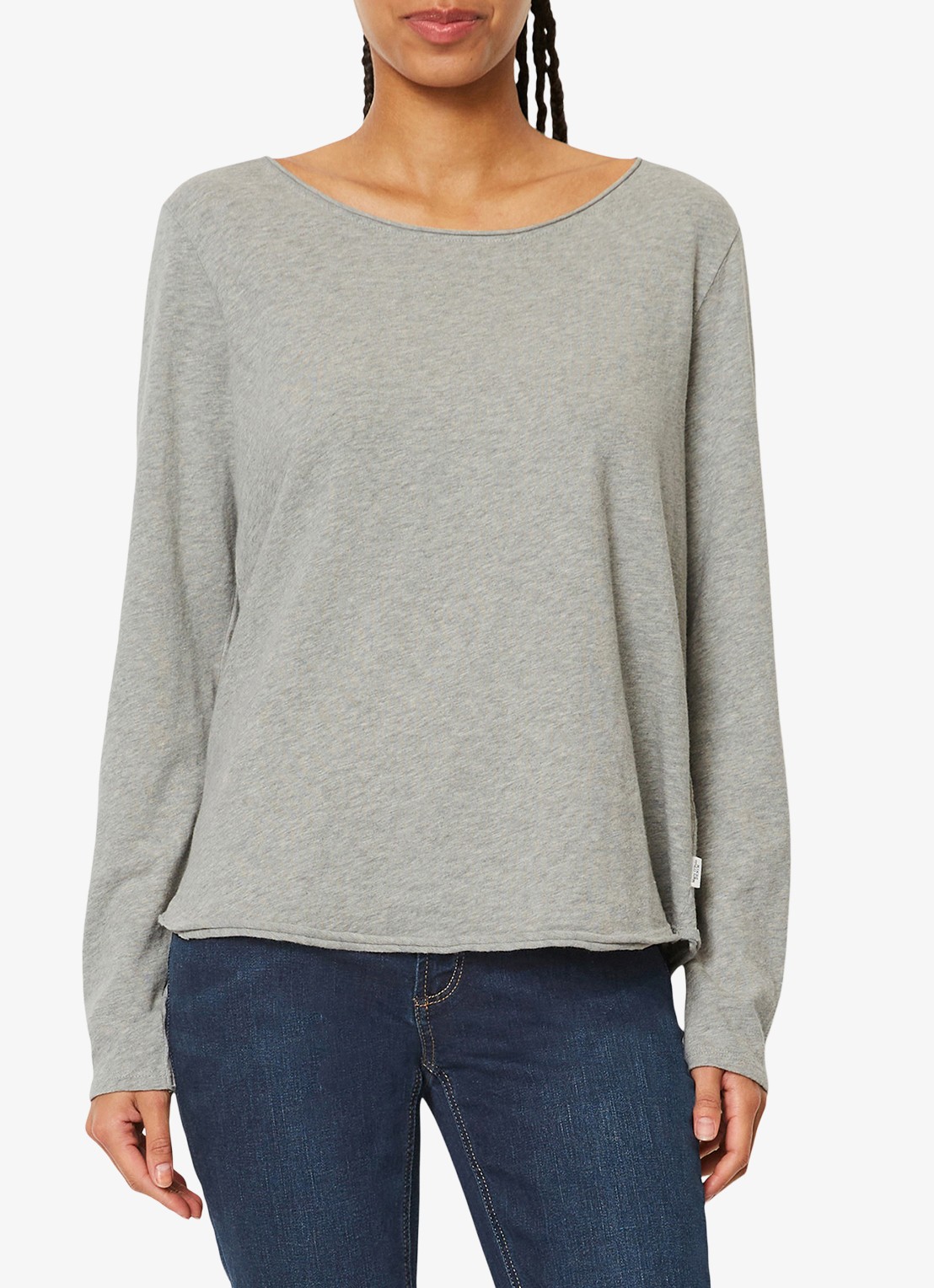 Marc O'Polo Denim Longsleeve met boothals - detail 2 grijs