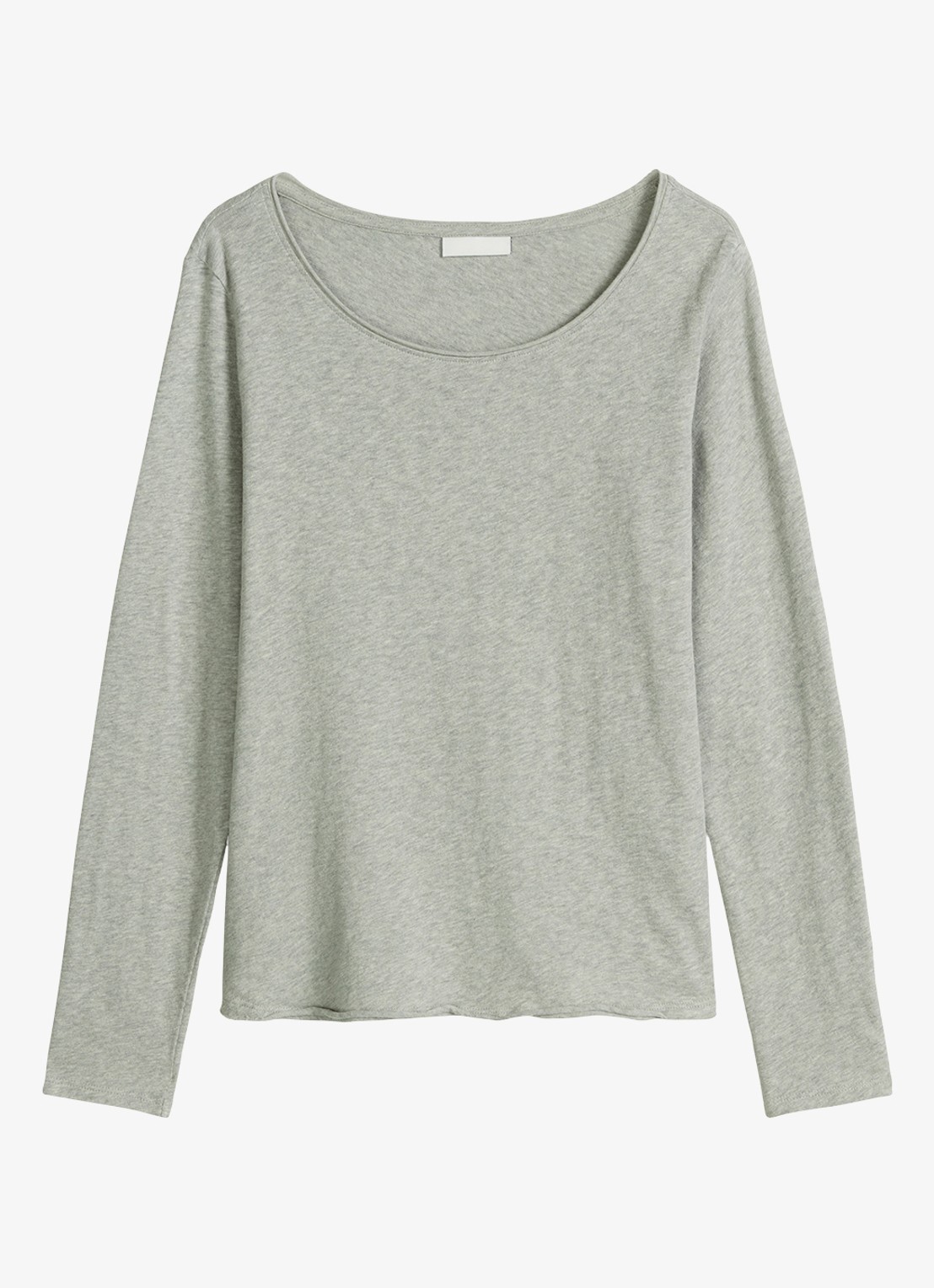 Marc O'Polo Denim Longsleeve met boothals - voorkant grijs