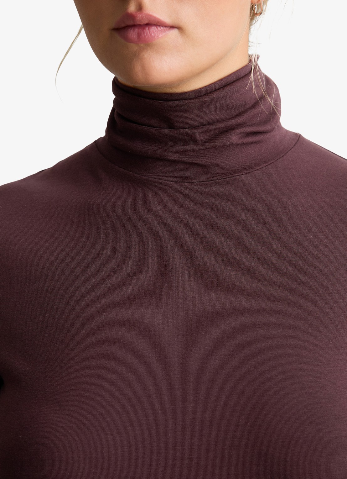 Marc O'Polo Denim Longsleeve met col - detail 2 donkerbruin