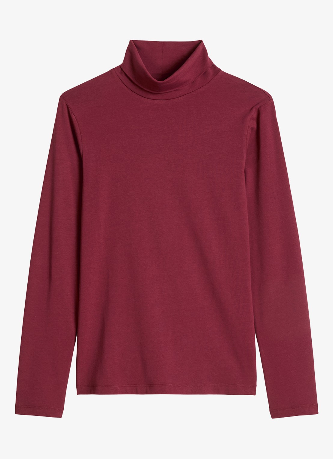 Marc O'Polo Denim Longsleeve met col - voorkant donkerrood