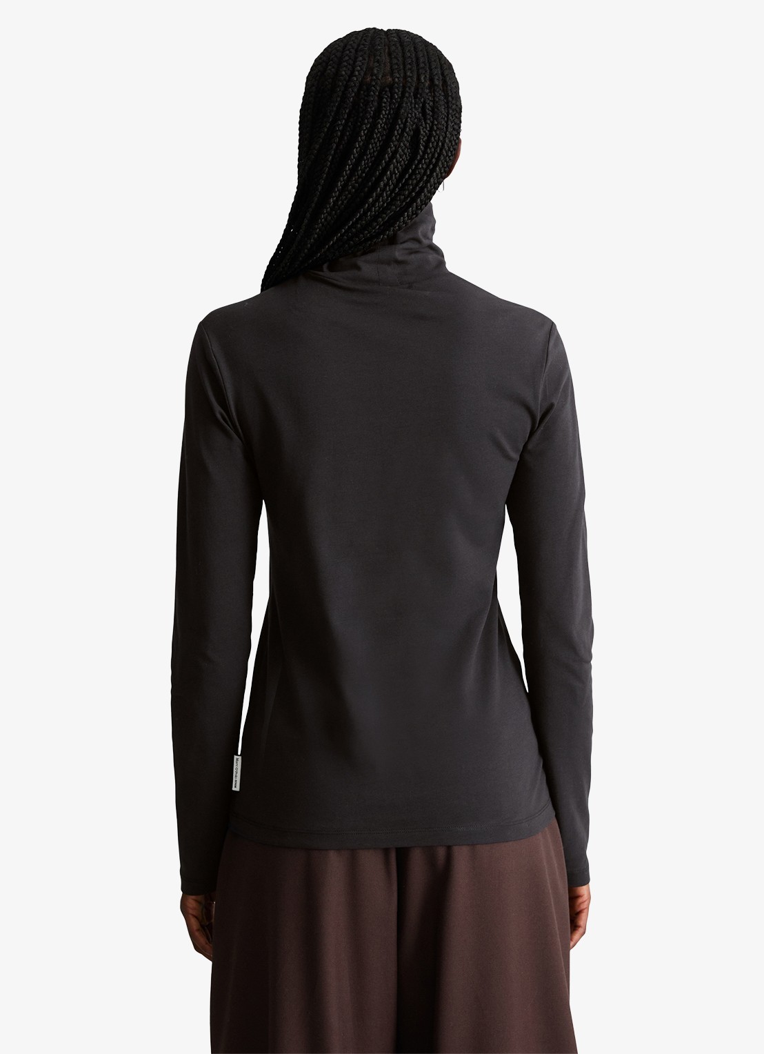 Marc O'Polo Denim Longsleeve met col - achterkant 5 zwart