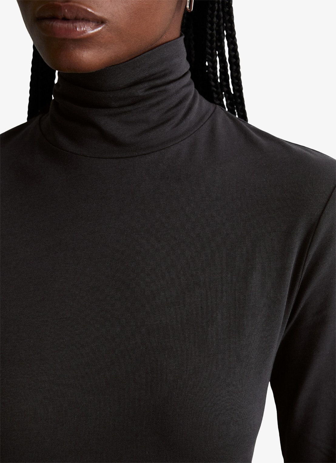 Marc O'Polo Denim Longsleeve met col - detail 4 zwart