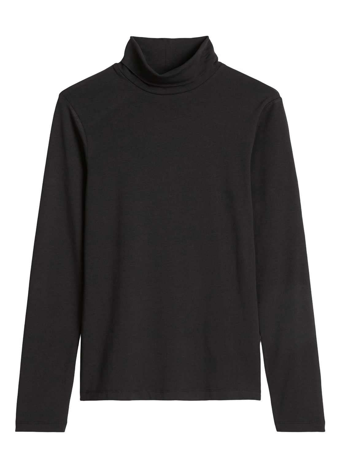 Marc O'Polo Denim Longsleeve met col - voorkant zwart