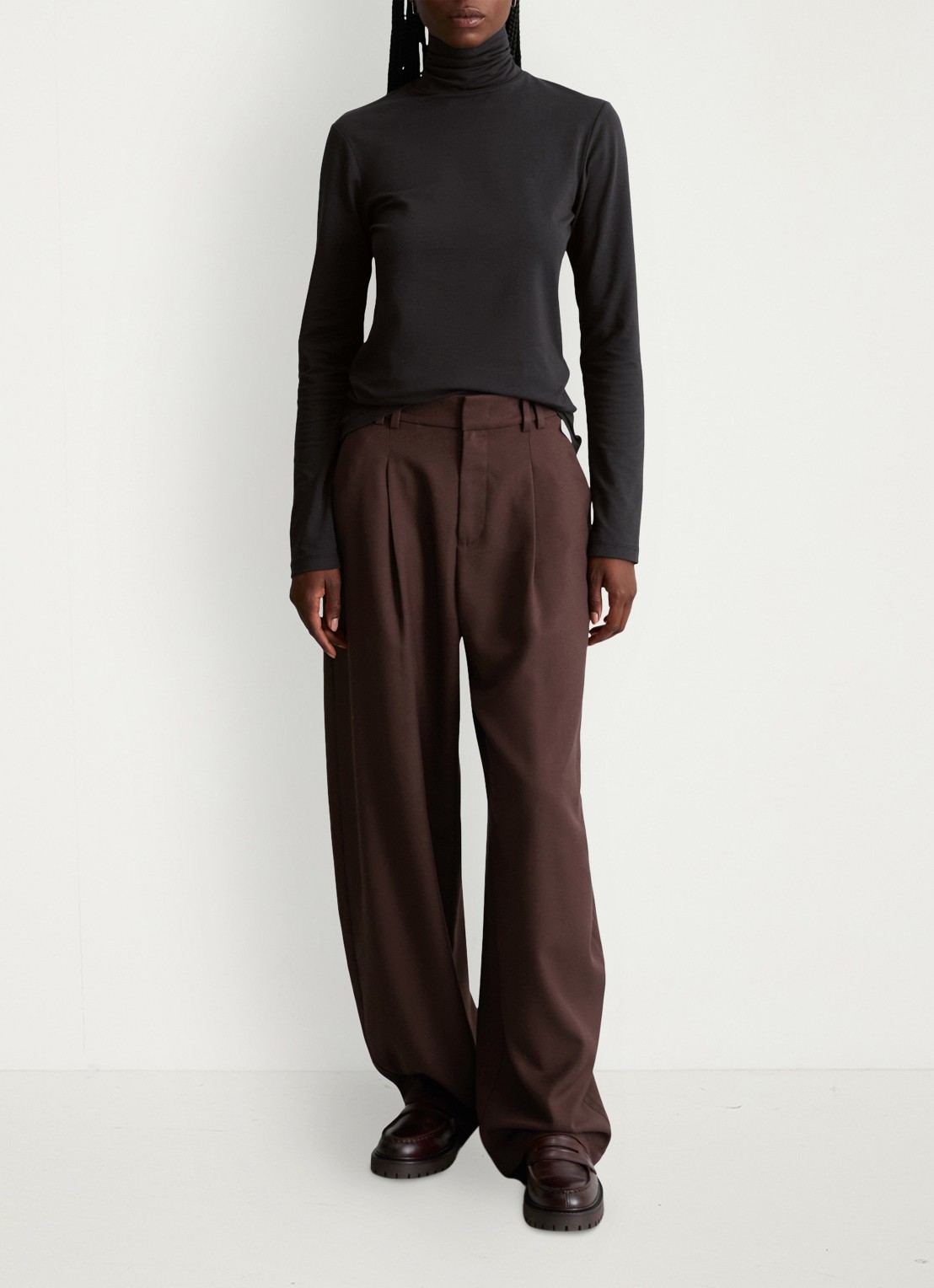 Marc O'Polo Denim Longsleeve met col - voorkant 2 zwart