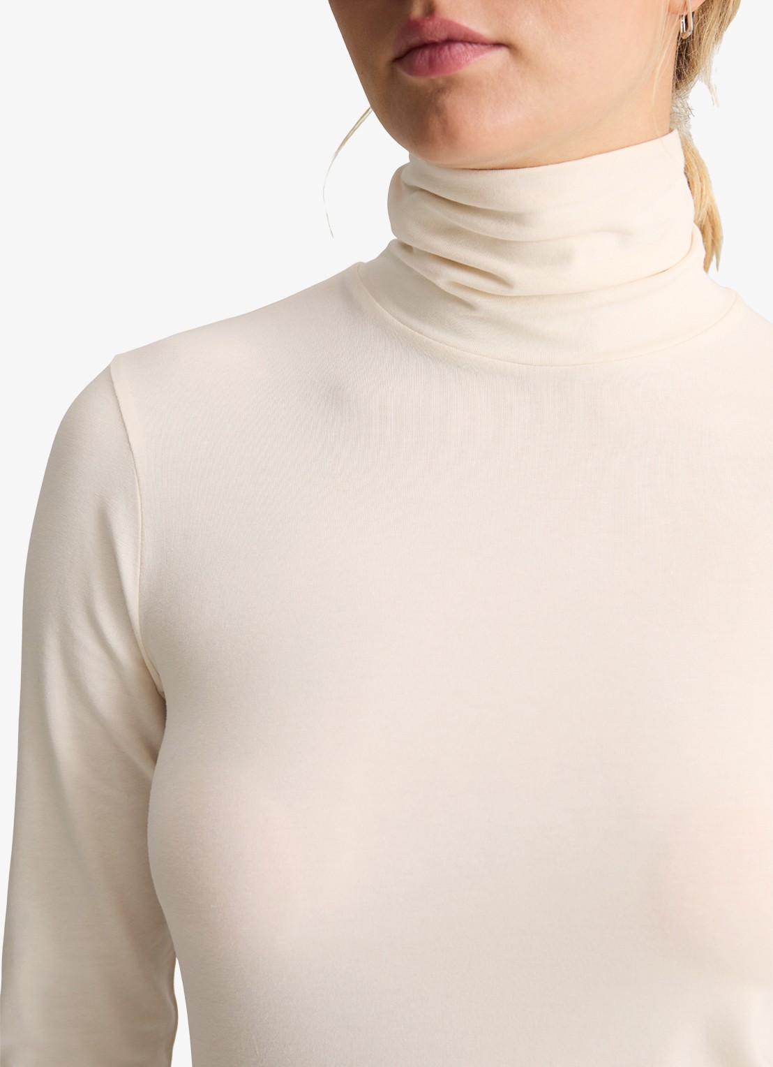 Marc O'Polo Denim Longsleeve met col - detail 2 gebroken wit