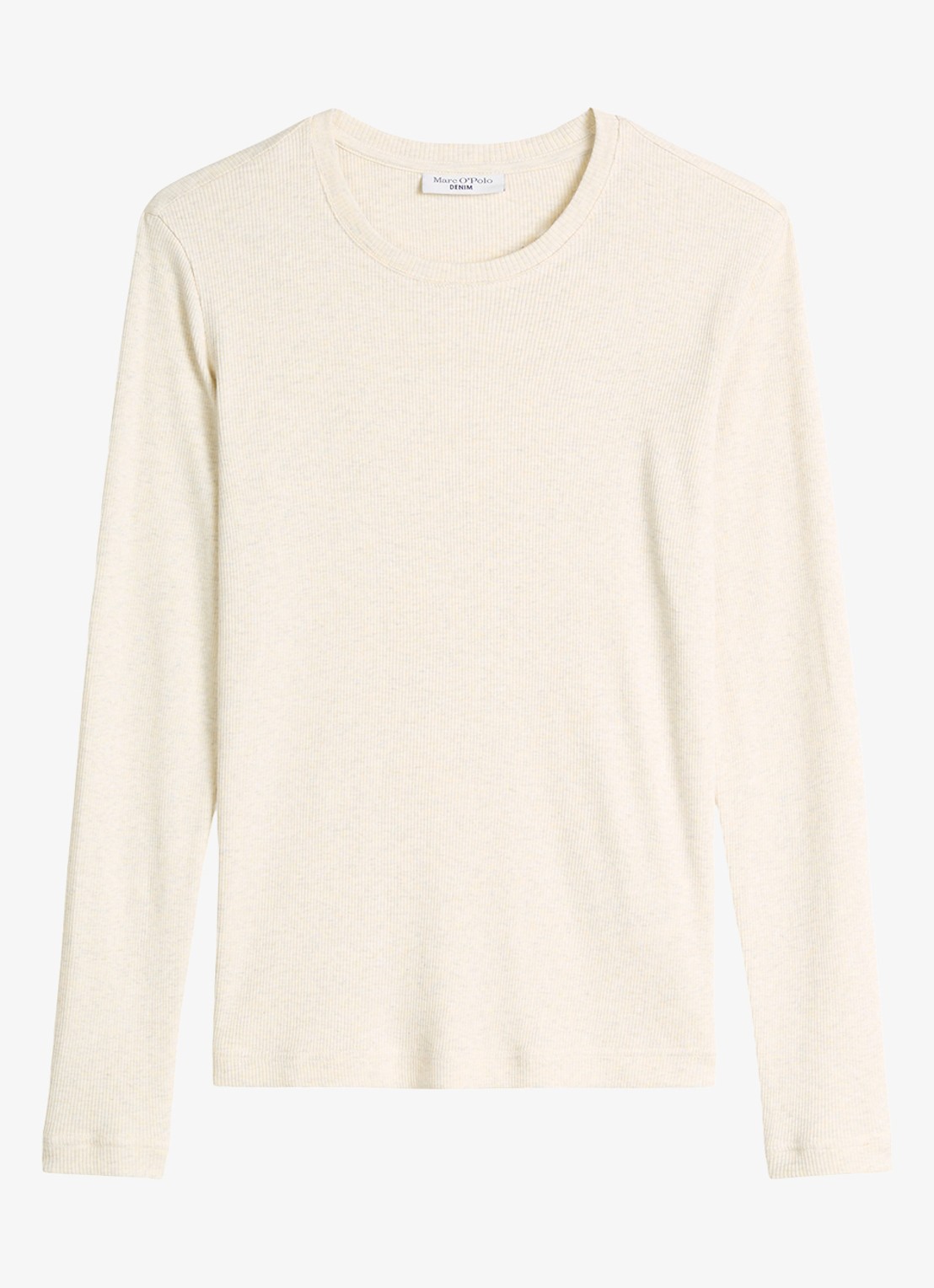 Marc O'Polo Denim Longsleeve met met ronde hals  - voorkant creme