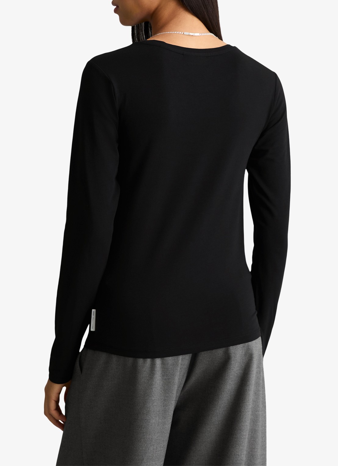 Marc O'Polo Denim Longsleeve met ronde hals - achterkant 5 zwart