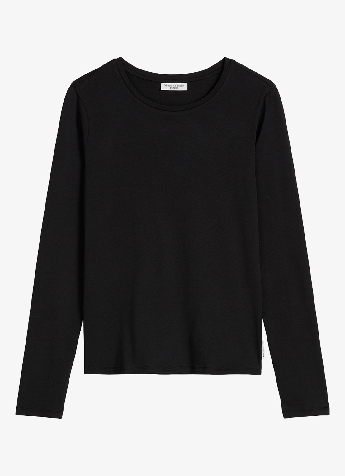 Marc O'Polo Denim Longsleeve met ronde hals - voorkant zwart