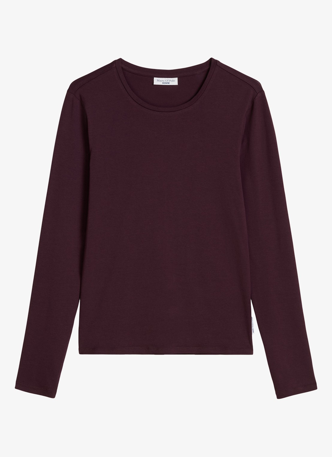 Marc O'Polo Denim Longsleeve met ronde hals - voorkant 4 bordeauxrood