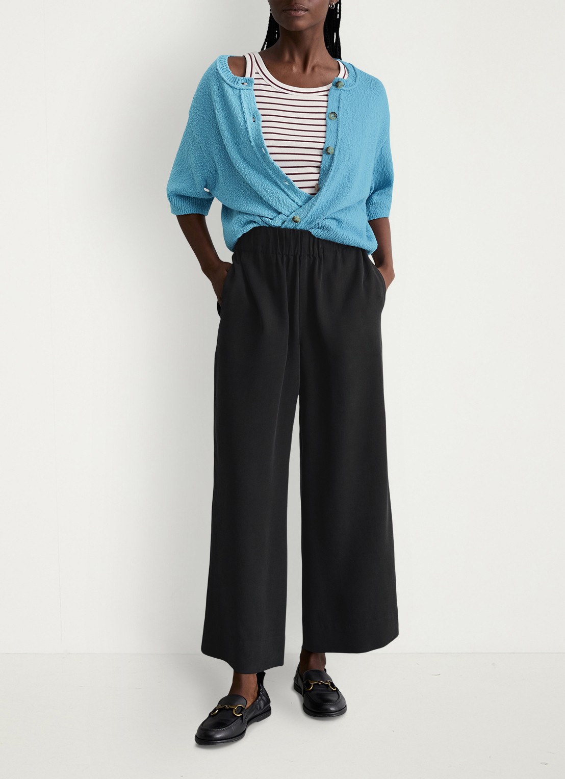 Marc O'Polo Denim Loose fit broek met steekzakken - voorkant 4 black/0001