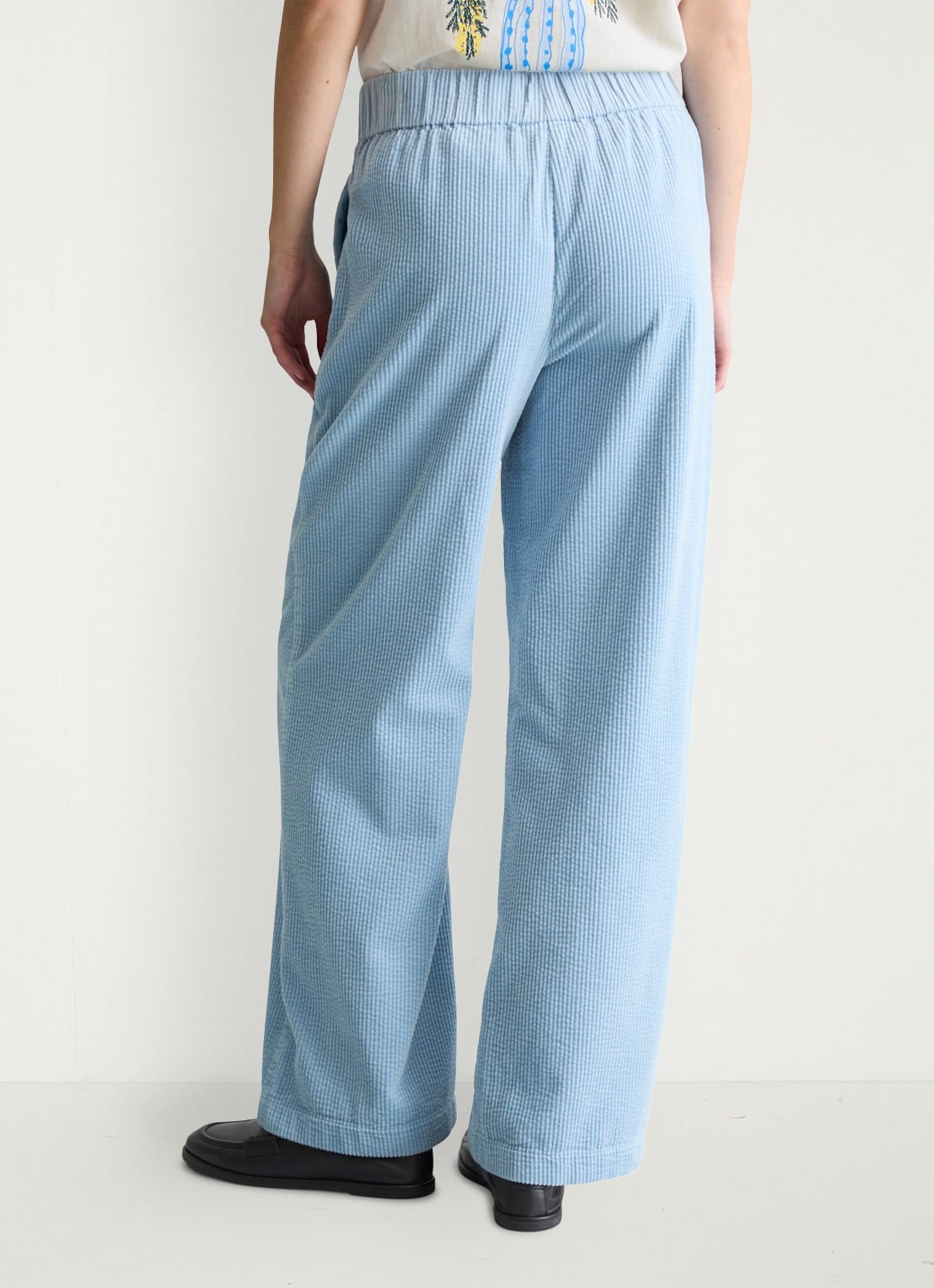 Marc O'Polo Denim Loose fit broek met structuur en steekzakken - achterkant blauw