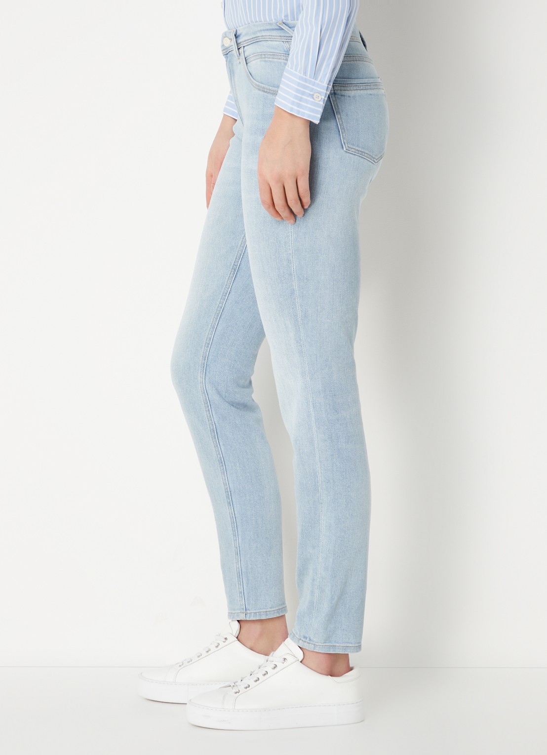 Marc O'Polo Denim Mid waist slim fit jeans met lichte wassing - detail 2 indigo
