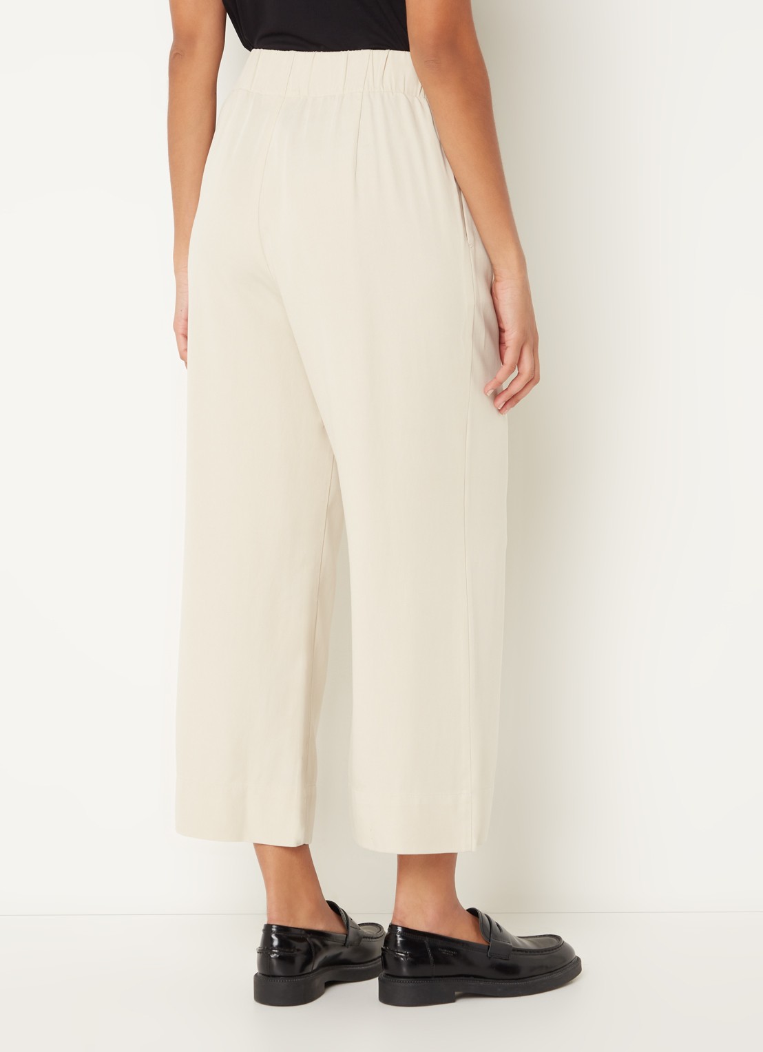 Marc O'Polo Denim Mid waist wide fit culotte  - achterkant 2 beige