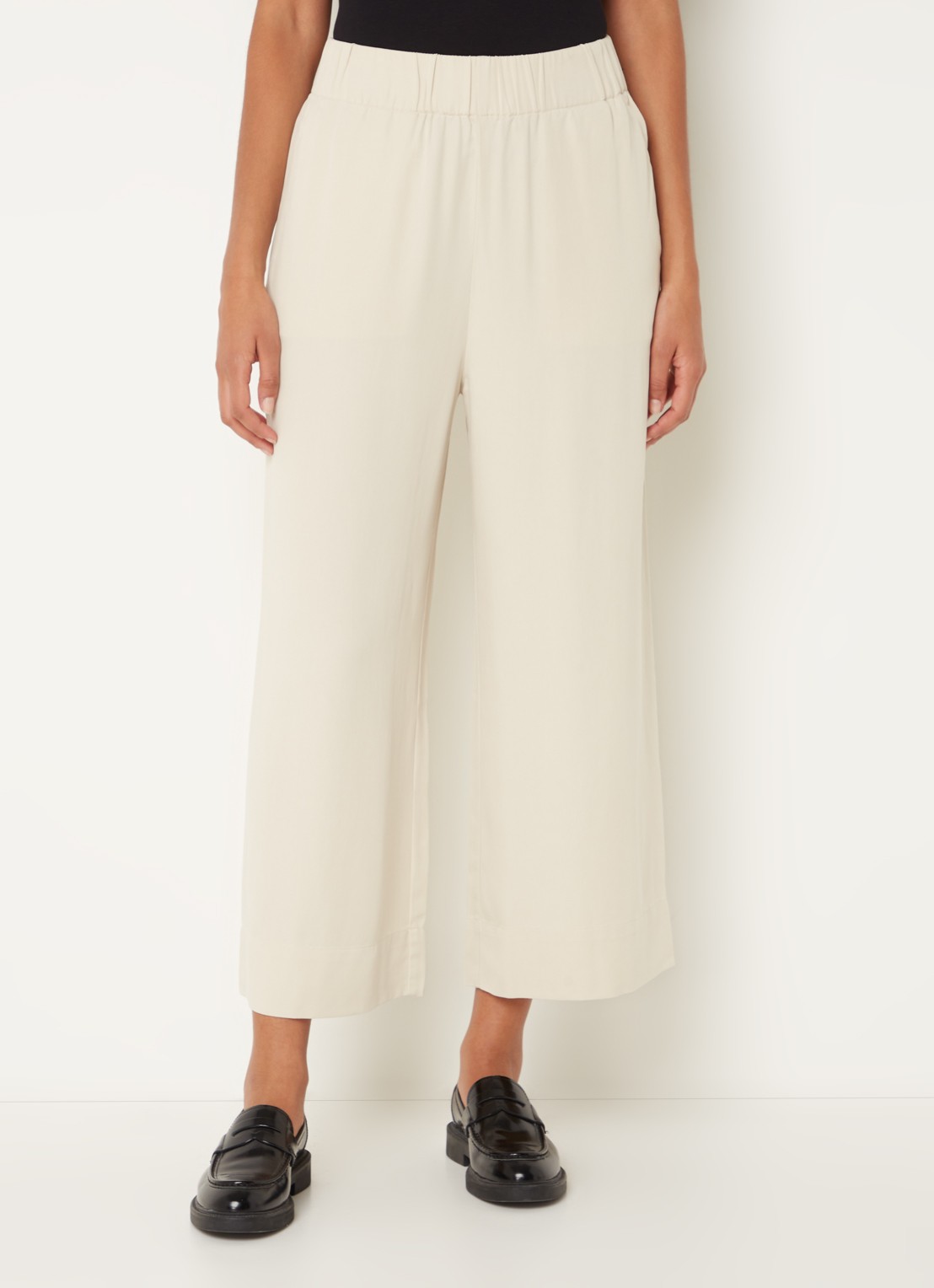 Marc O'Polo Denim Mid waist wide fit culotte  - detail beige